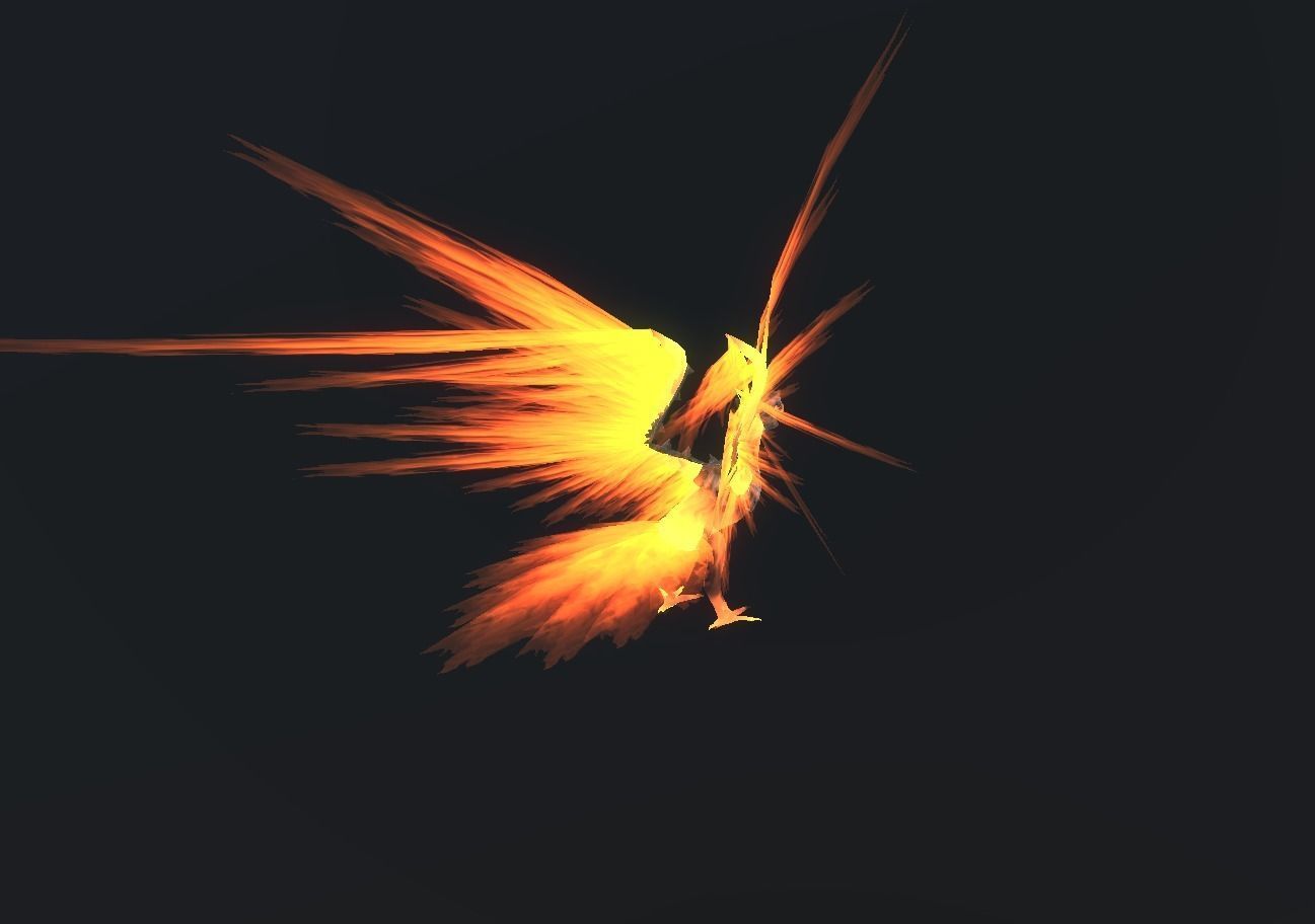 Fire Bird Phoenix Low-poly 3D model_109