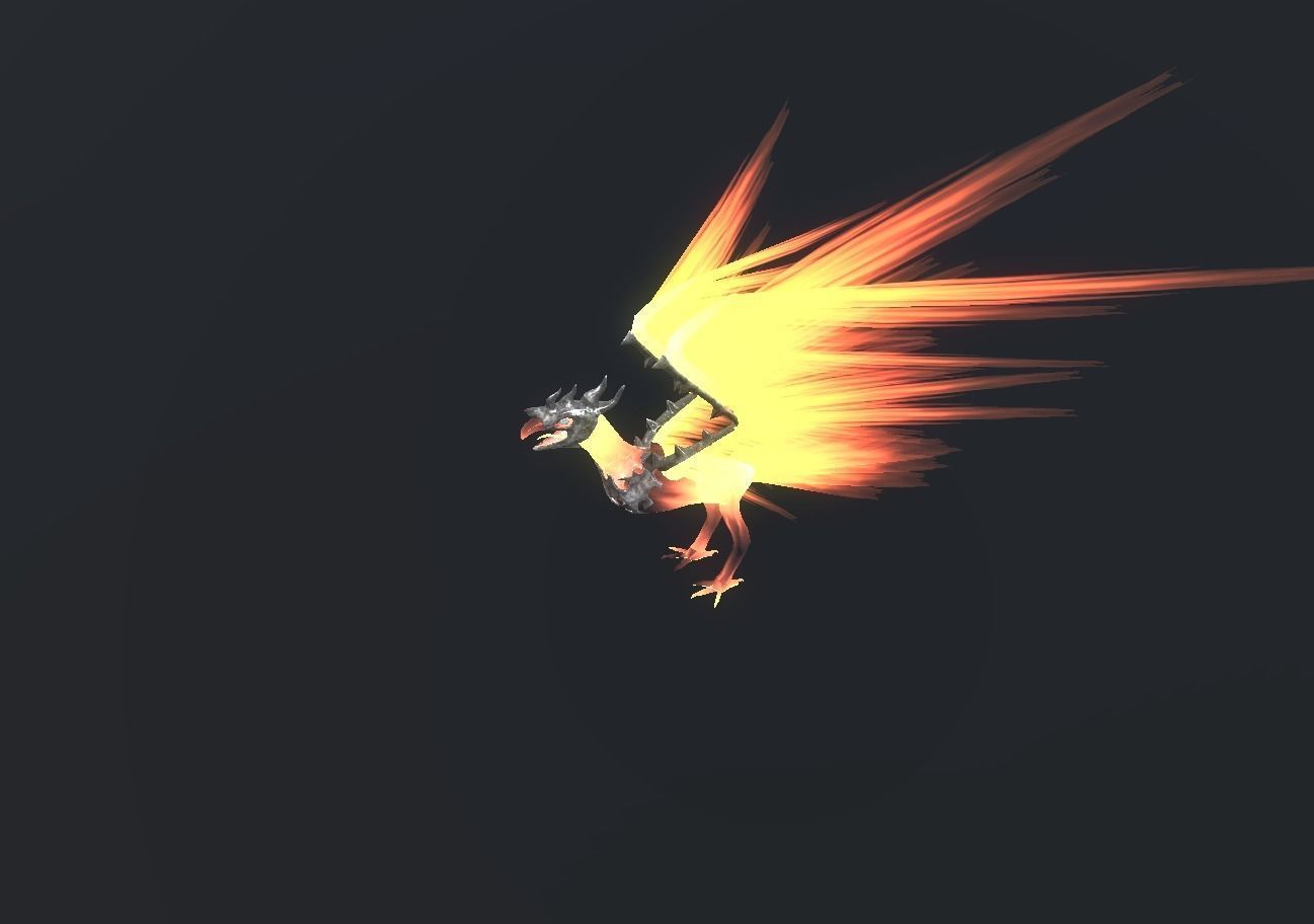 Fire Bird Phoenix Low-poly 3D model_81