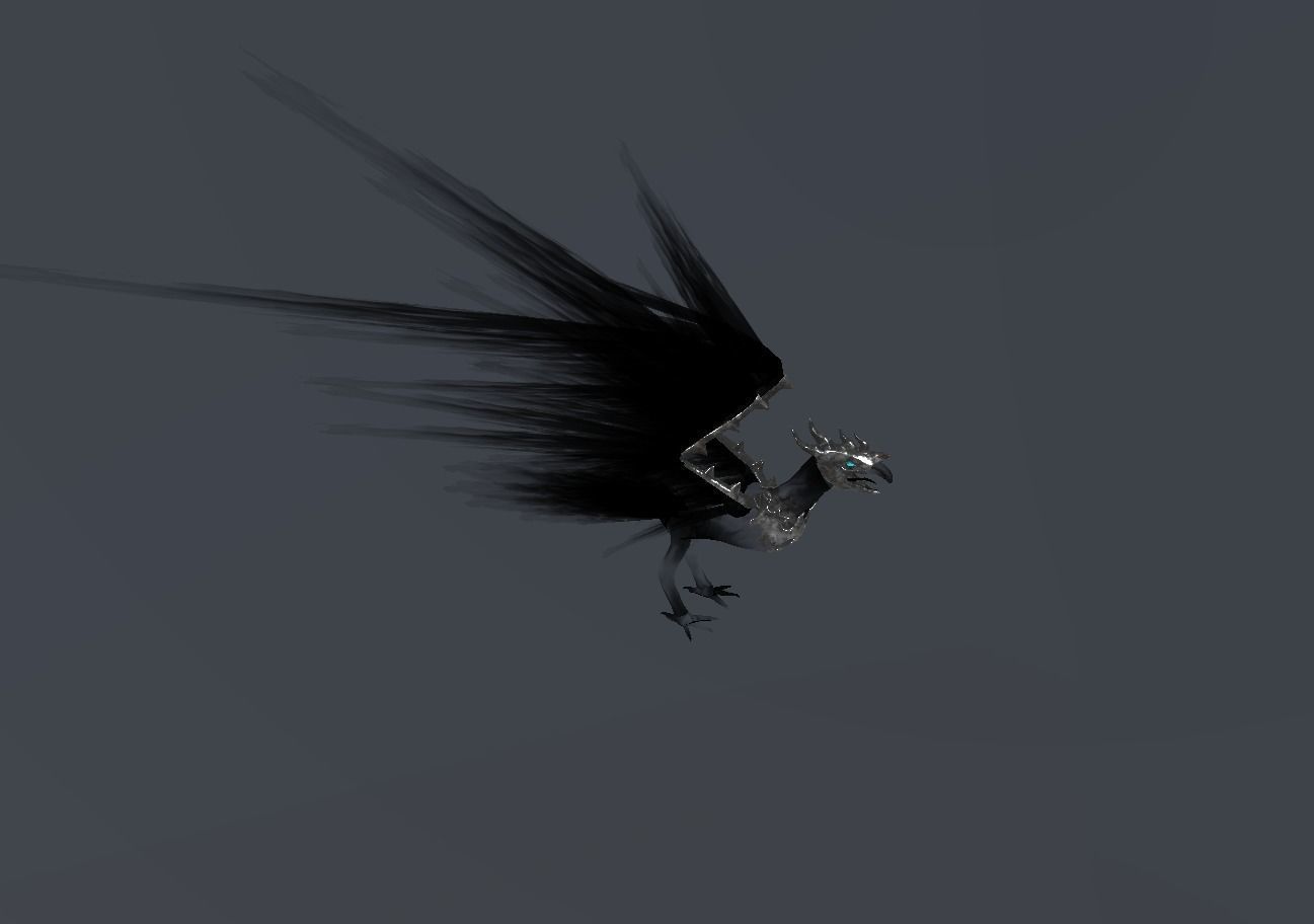 Fire Bird Phoenix Low-poly 3D model_36