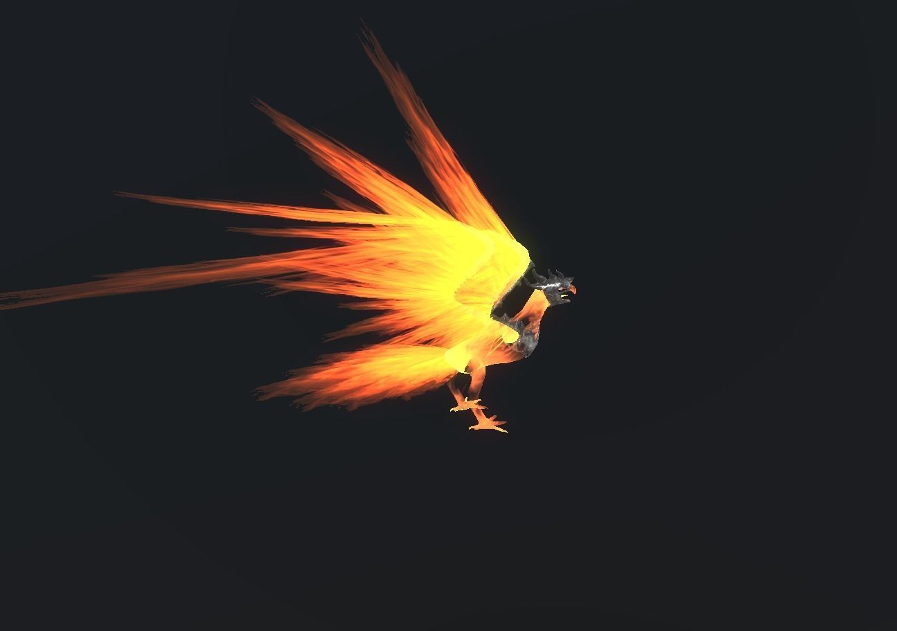 Fire Bird Phoenix Low-poly 3D model_110