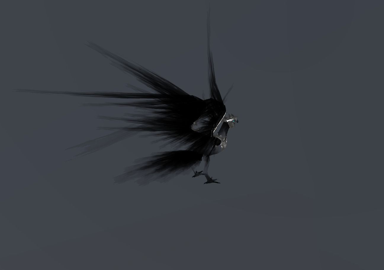 Fire Bird Phoenix Low-poly 3D model_32