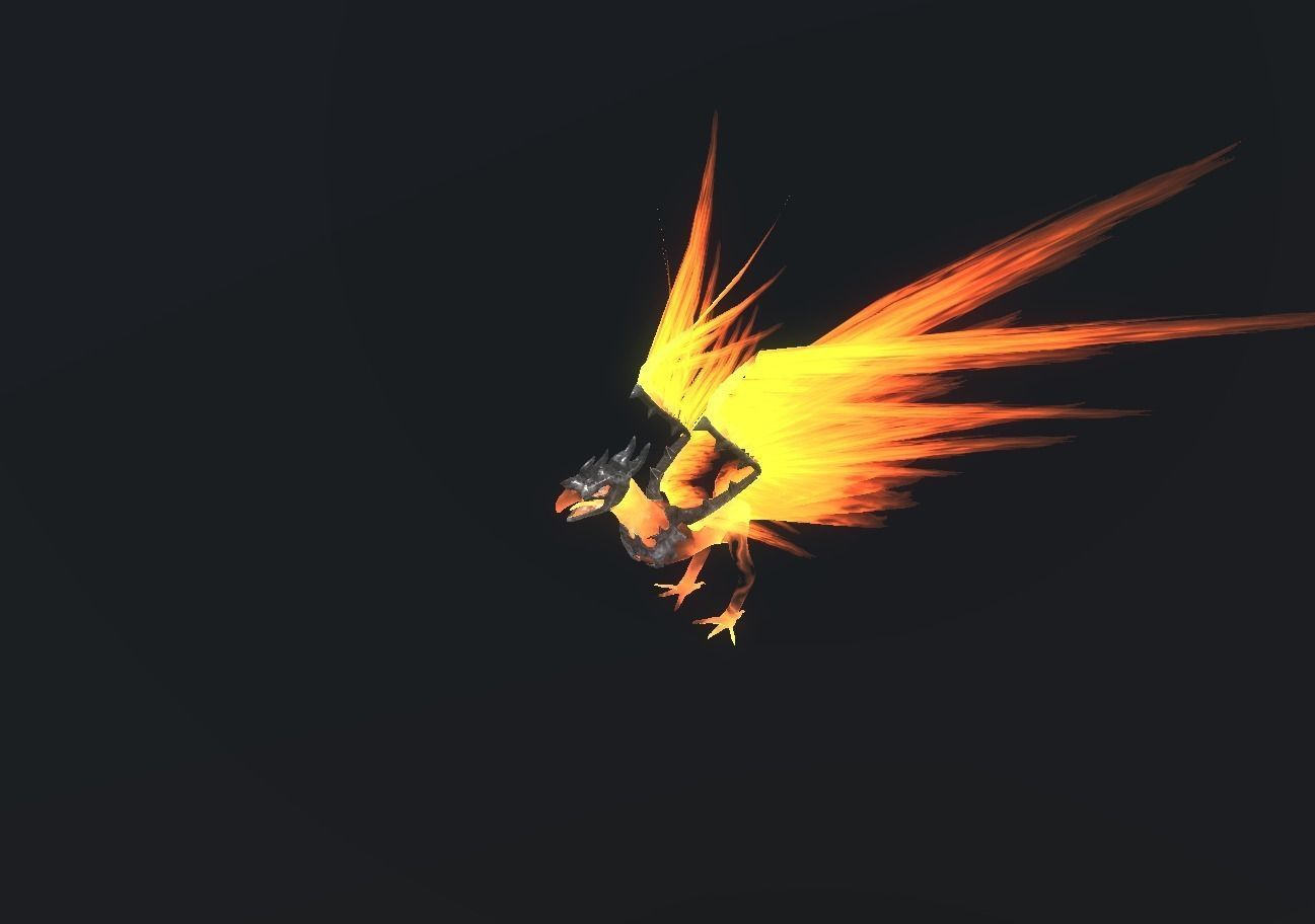Fire Bird Phoenix Low-poly 3D model_99