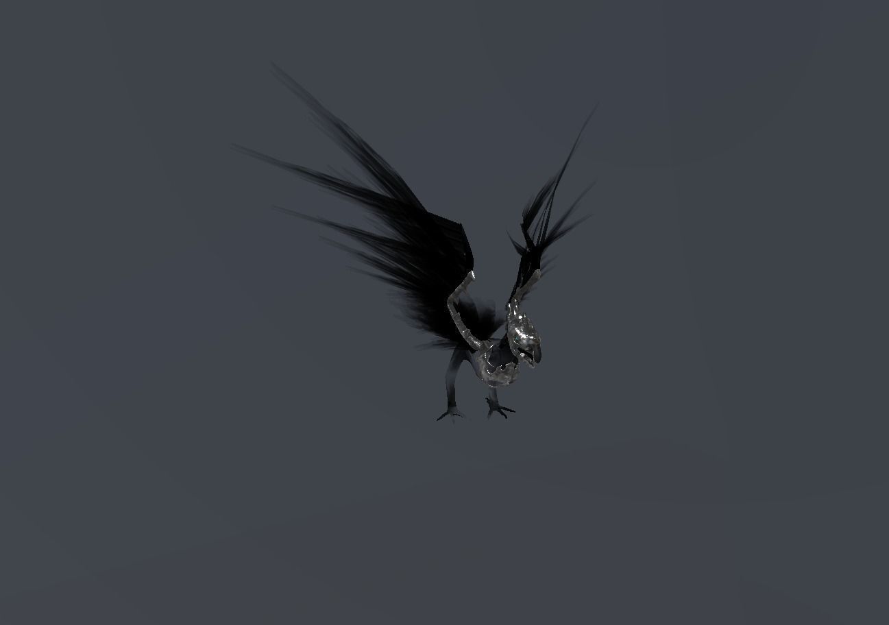 Fire Bird Phoenix Low-poly 3D model_16