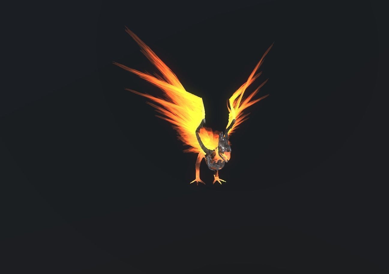 Fire Bird Phoenix Low-poly 3D model_94