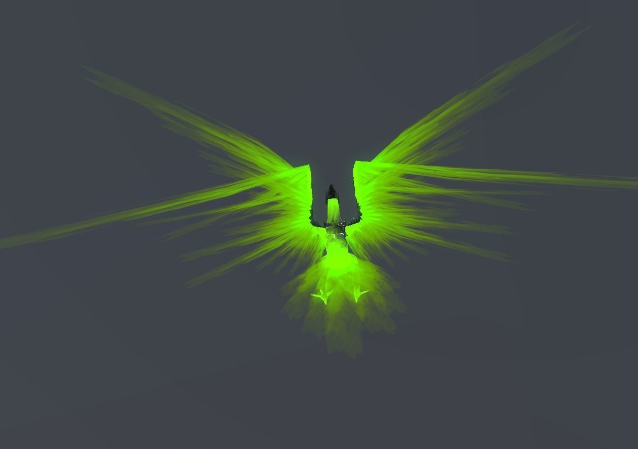 Fire Bird Phoenix Low-poly 3D model_61