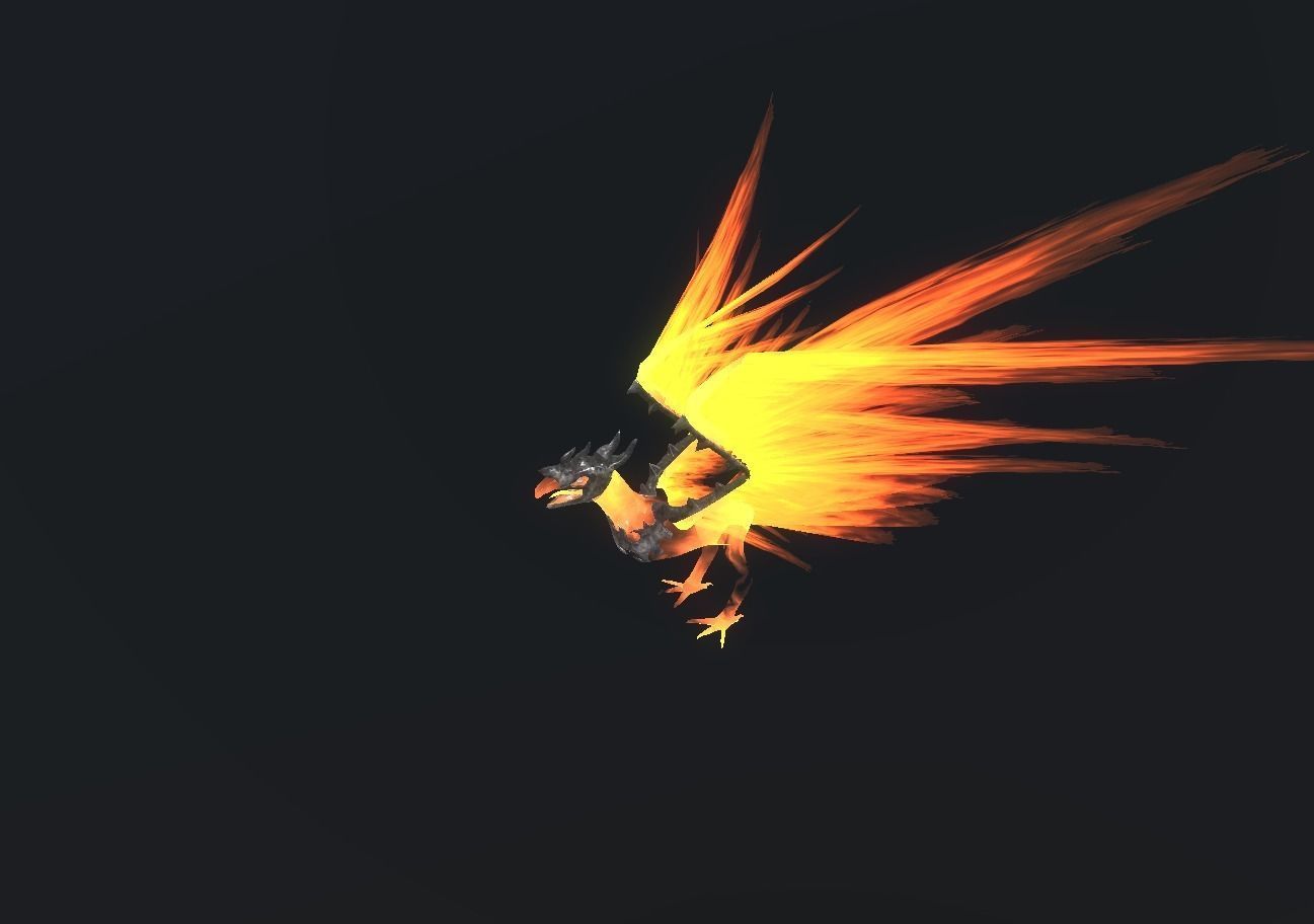 Fire Bird Phoenix Low-poly 3D model_100