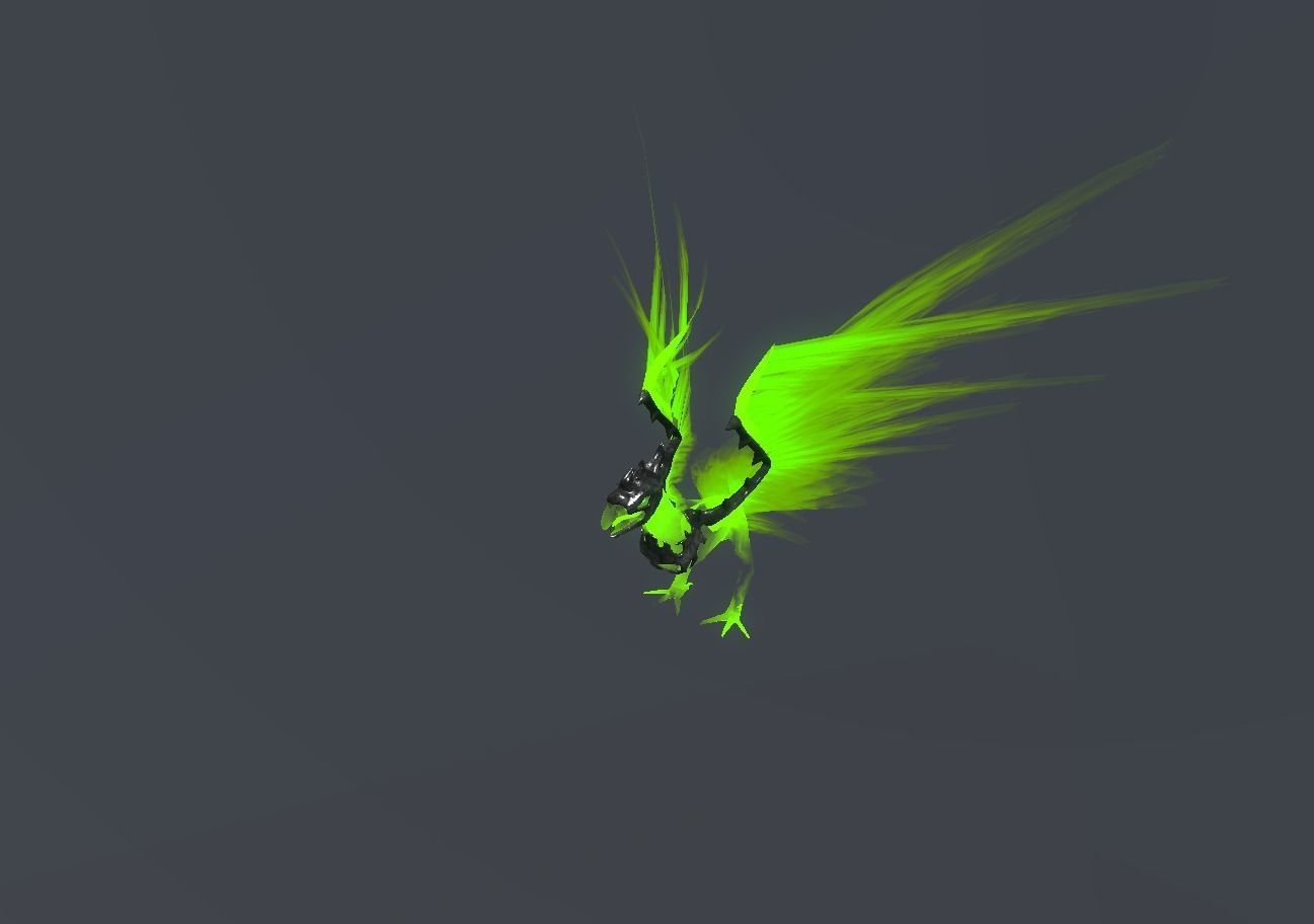 Fire Bird Phoenix Low-poly 3D model_54