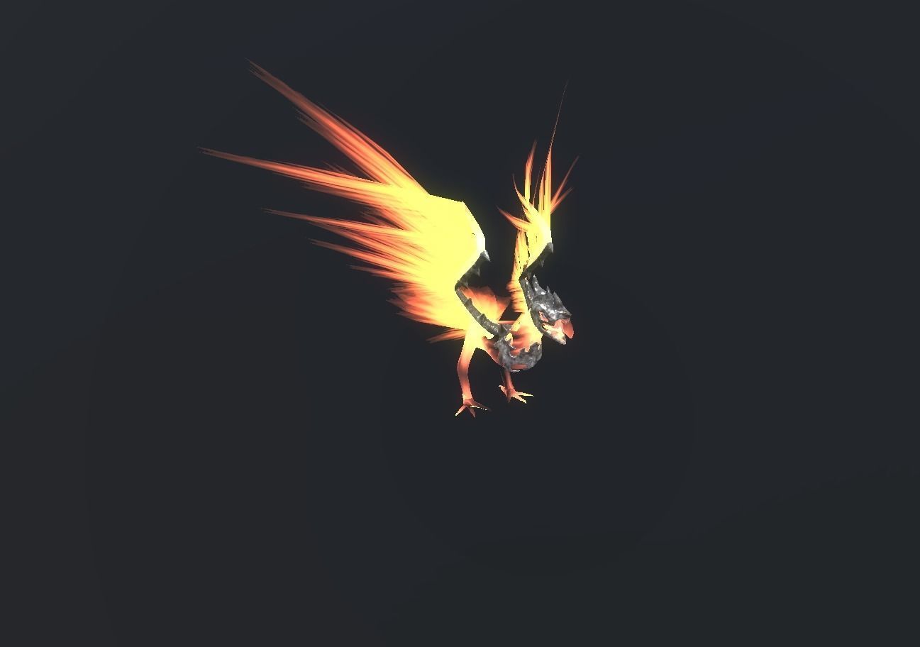 Fire Bird Phoenix Low-poly 3D model_78
