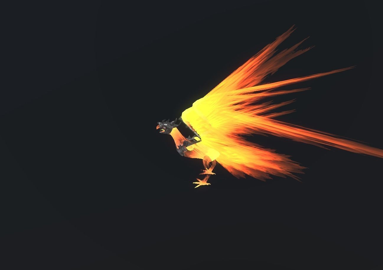 Fire Bird Phoenix Low-poly 3D model_102