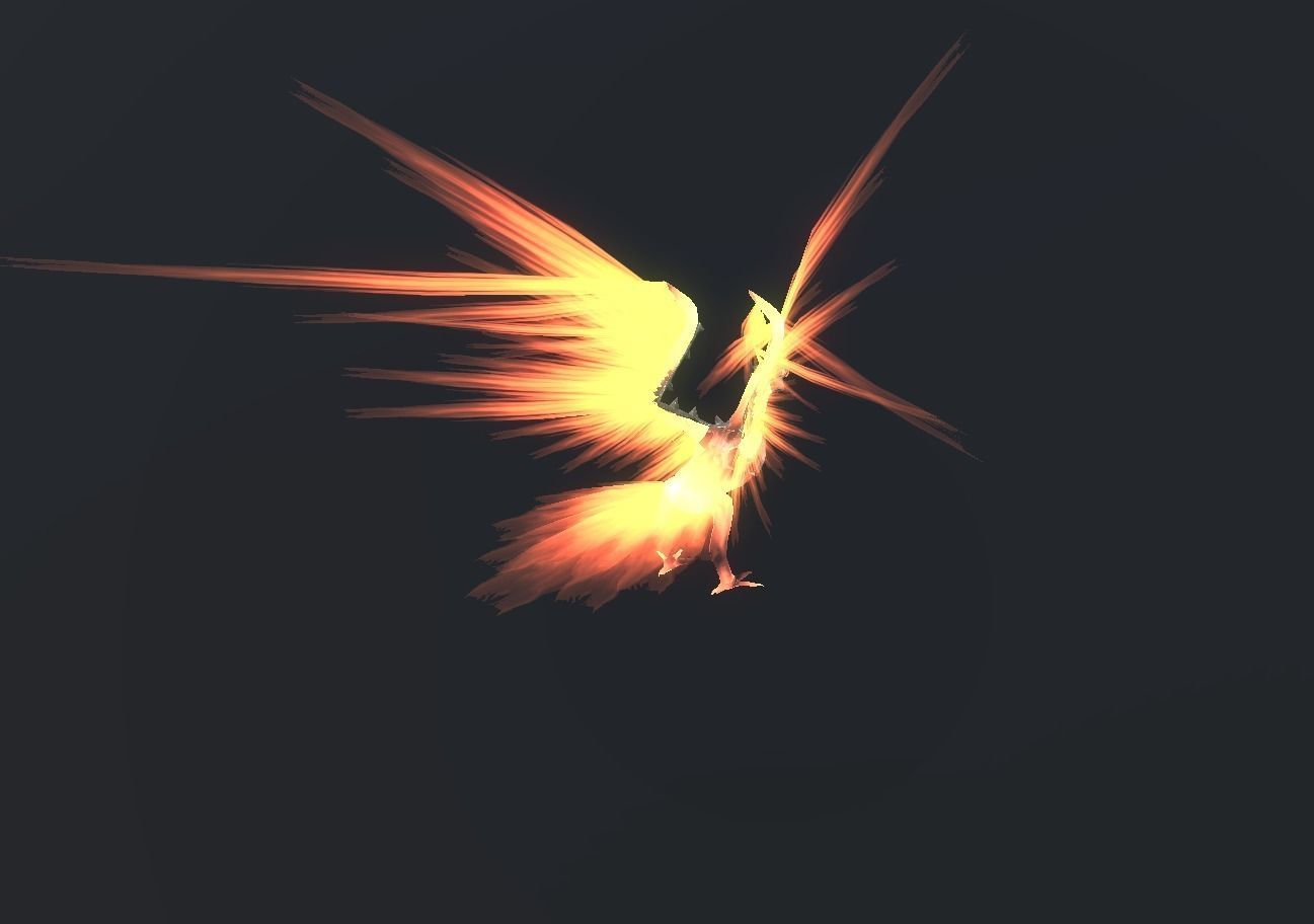 Fire Bird Phoenix Low-poly 3D model_88
