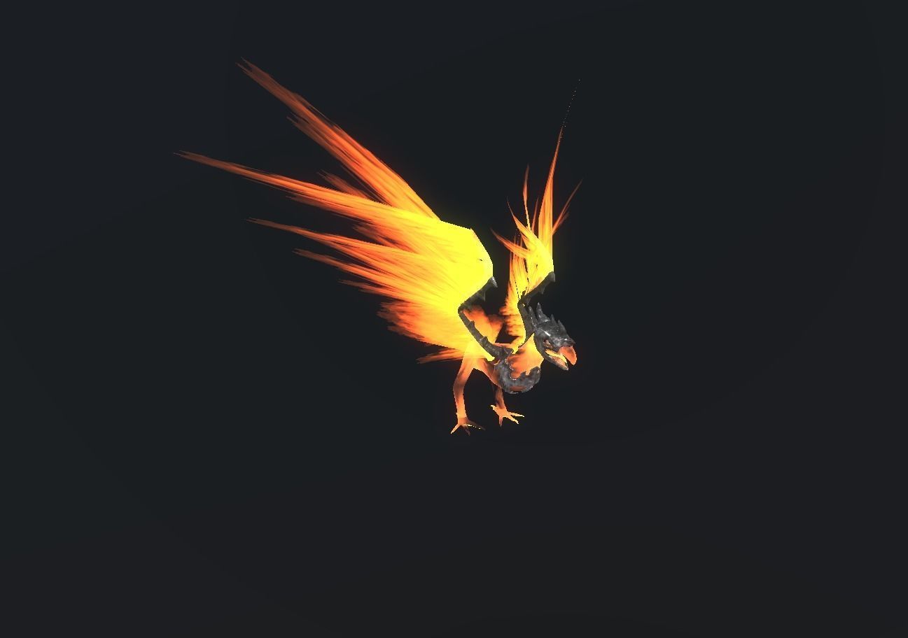 Fire Bird Phoenix Low-poly 3D model_92