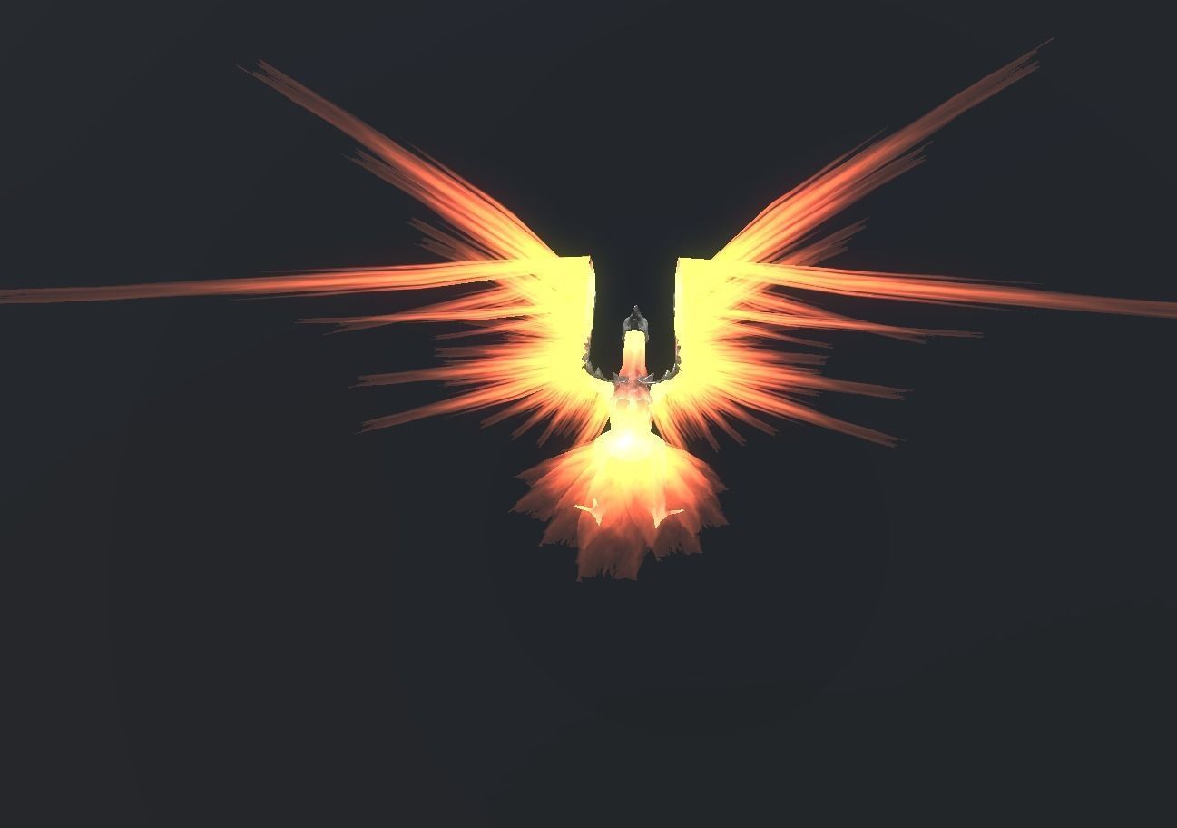 Fire Bird Phoenix Low-poly 3D model_85