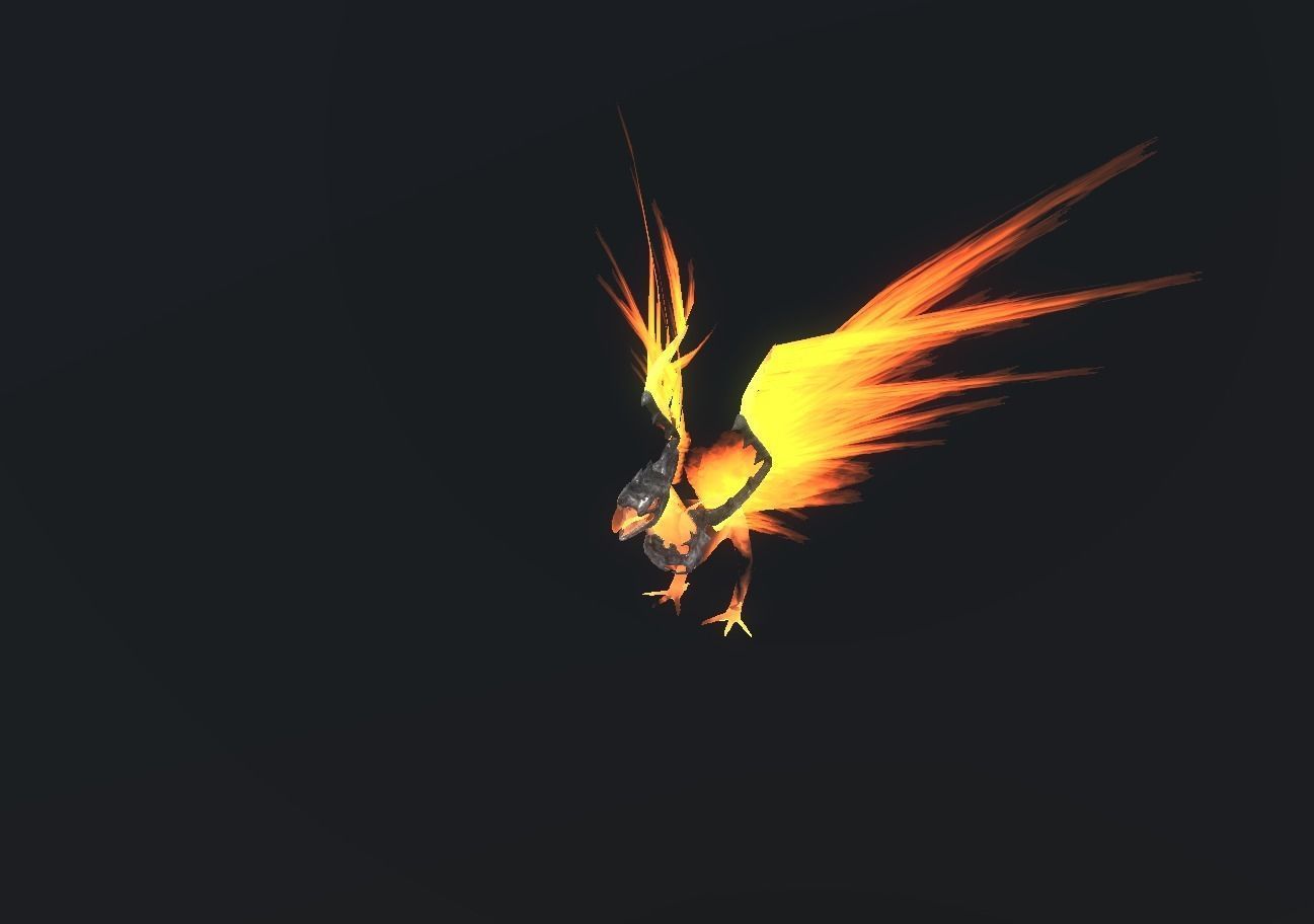 Fire Bird Phoenix Low-poly 3D model_97