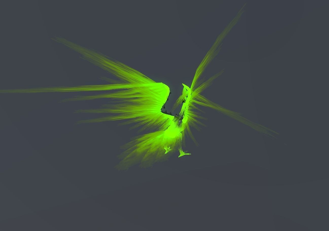 Fire Bird Phoenix Low-poly 3D model_66