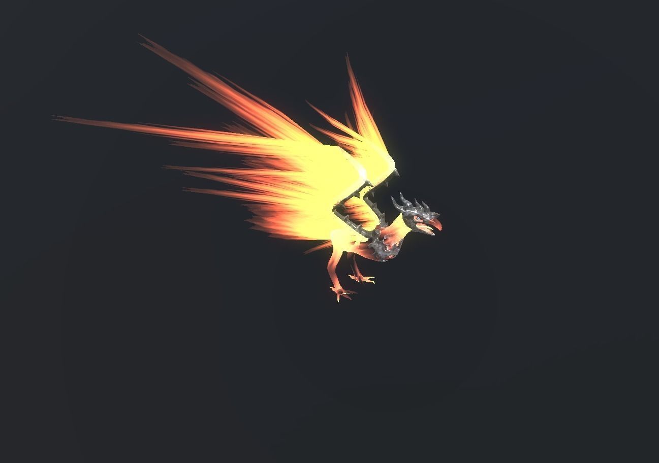 Fire Bird Phoenix Low-poly 3D model_77
