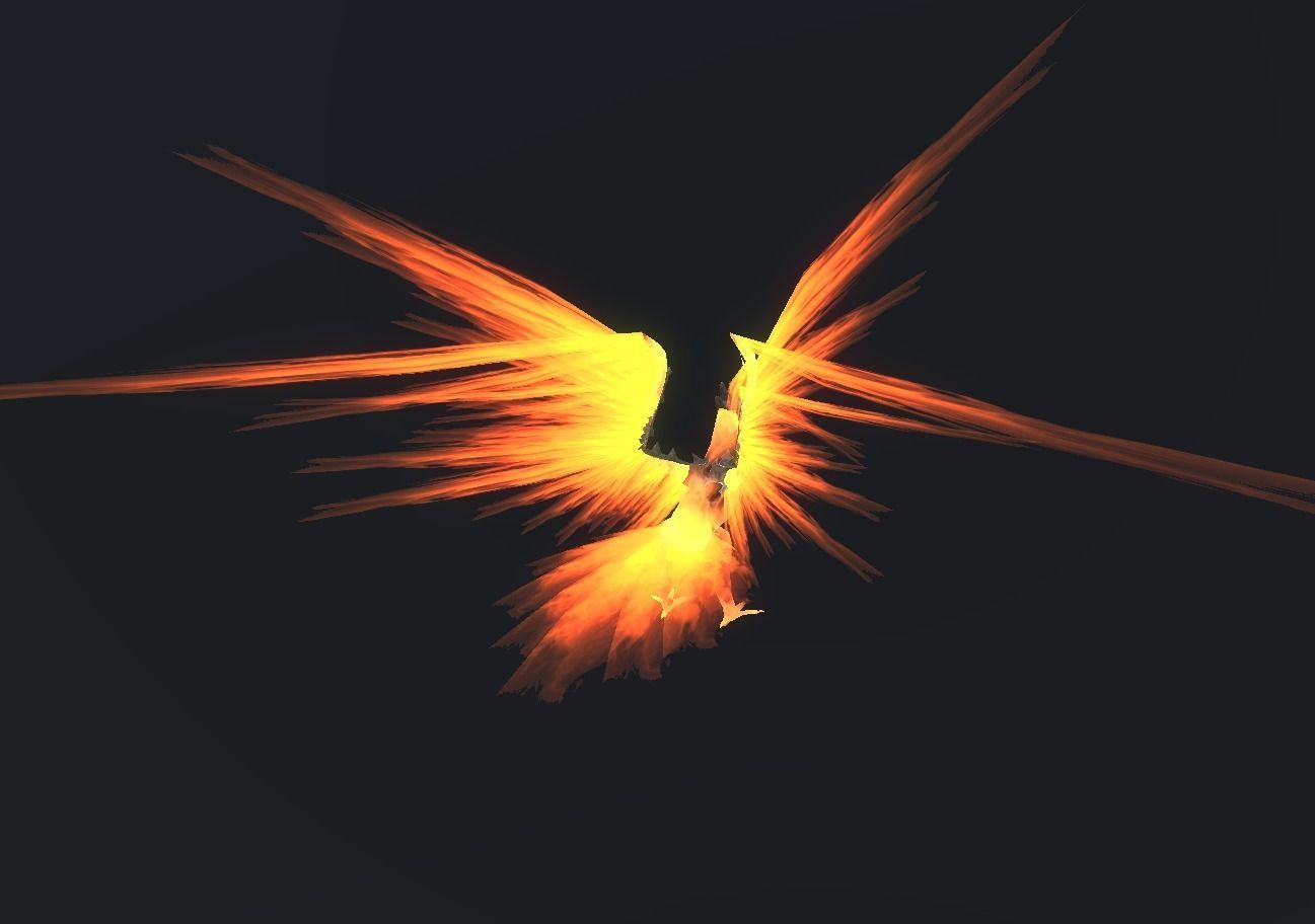 Fire Bird Phoenix Low-poly 3D model_107