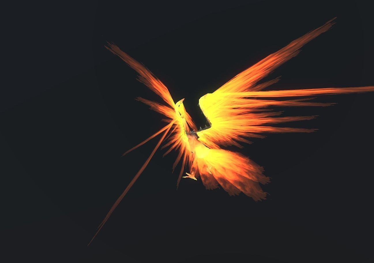 Fire Bird Phoenix Low-poly 3D model_104