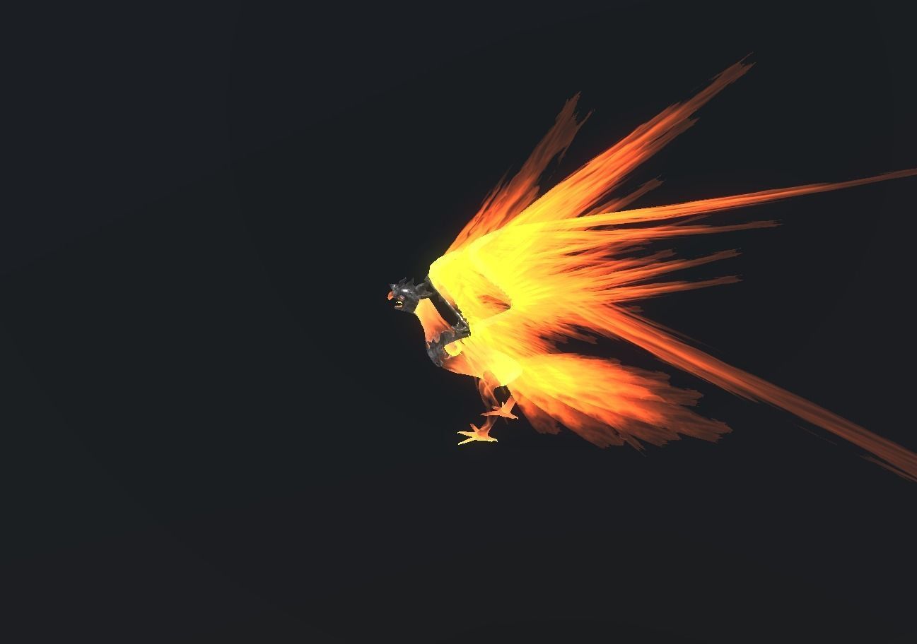 Fire Bird Phoenix Low-poly 3D model_103