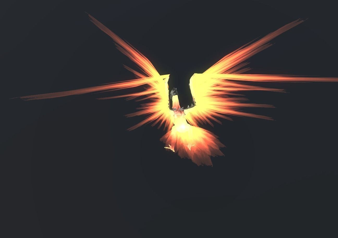 Fire Bird Phoenix Low-poly 3D model_86