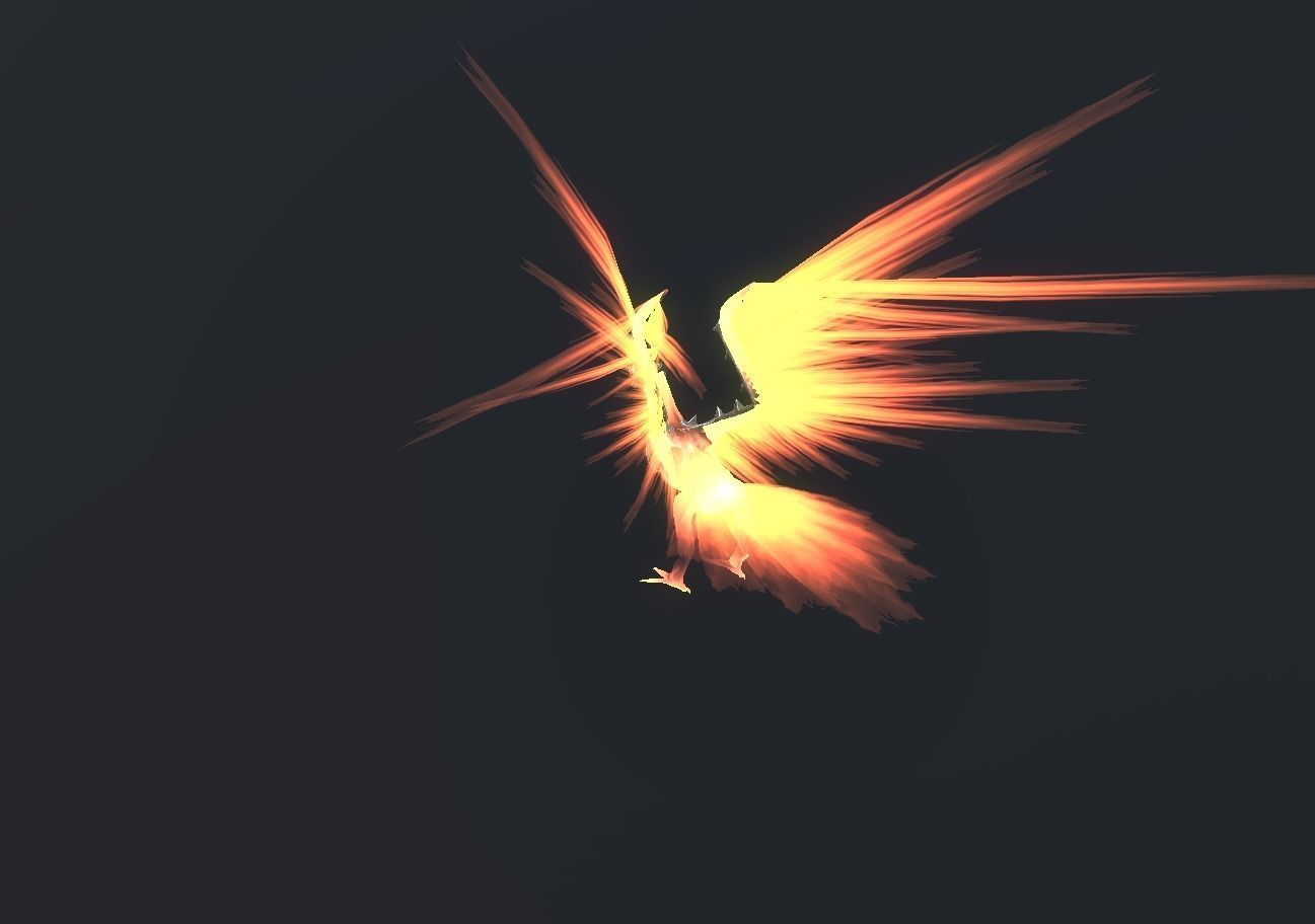Fire Bird Phoenix Low-poly 3D model_84
