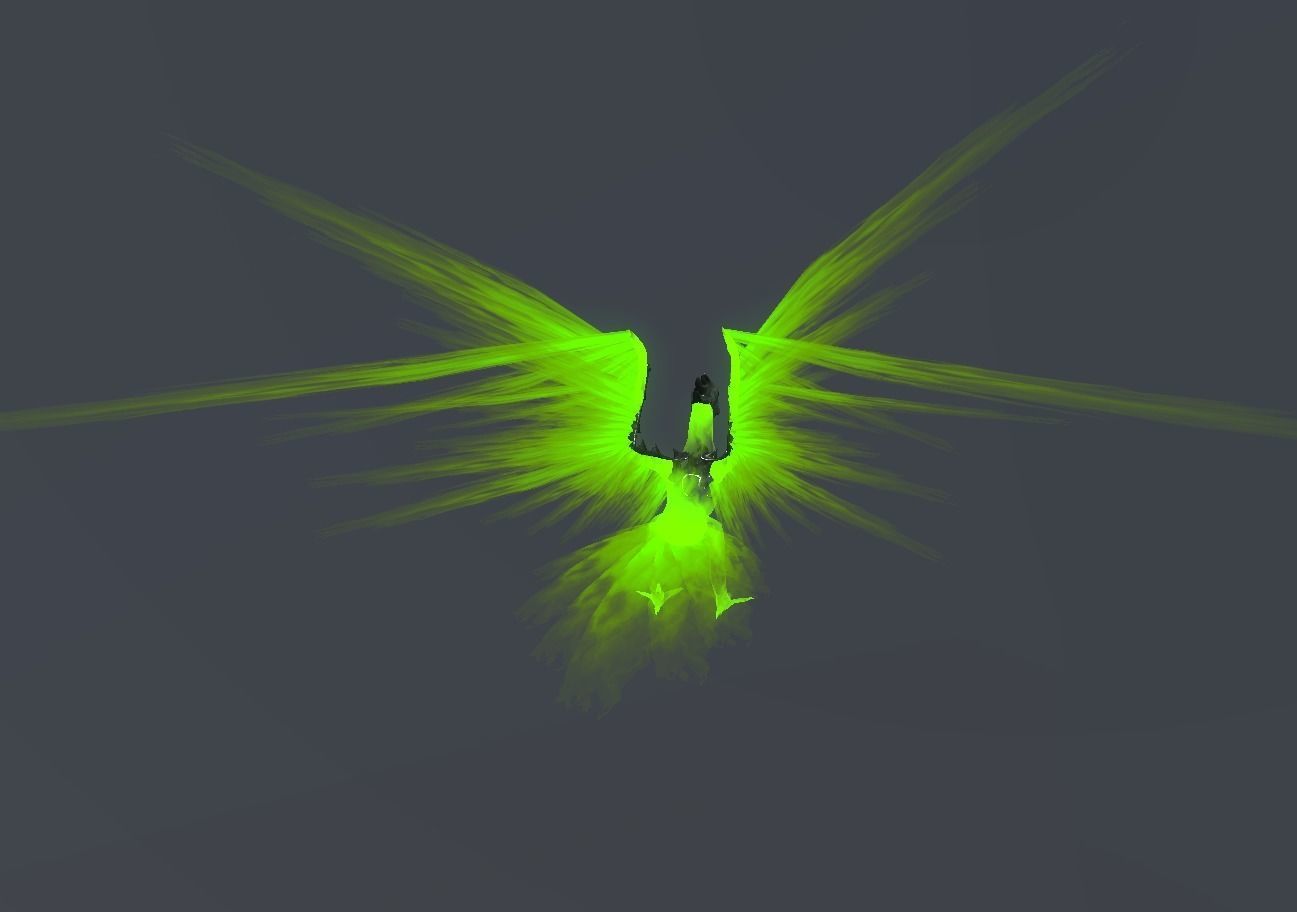 Fire Bird Phoenix Low-poly 3D model_64