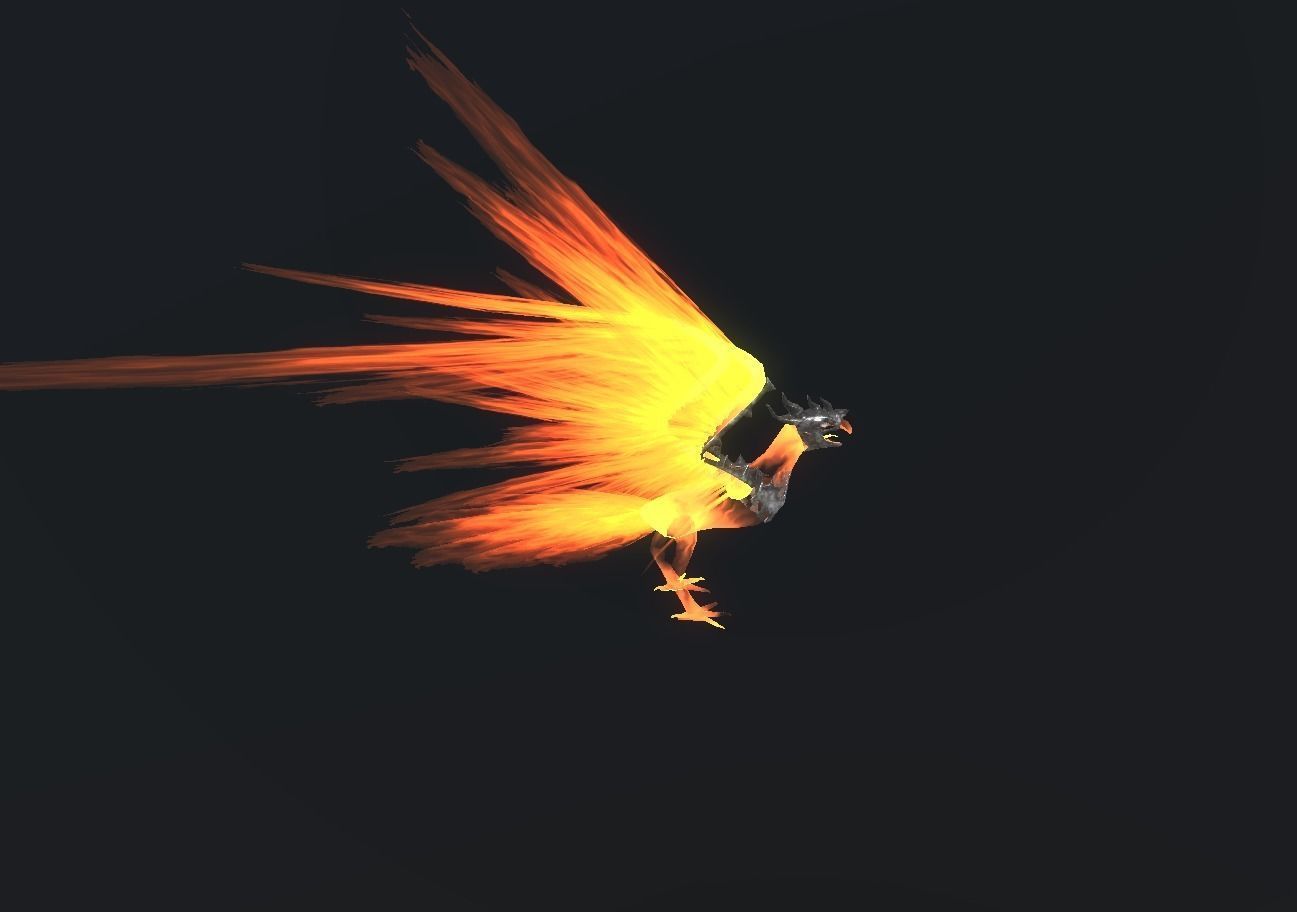 Fire Bird Phoenix Low-poly 3D model_108