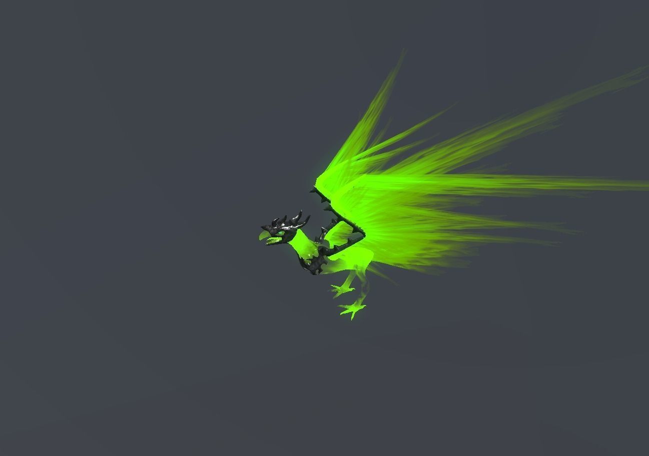 Fire Bird Phoenix Low-poly 3D model_56