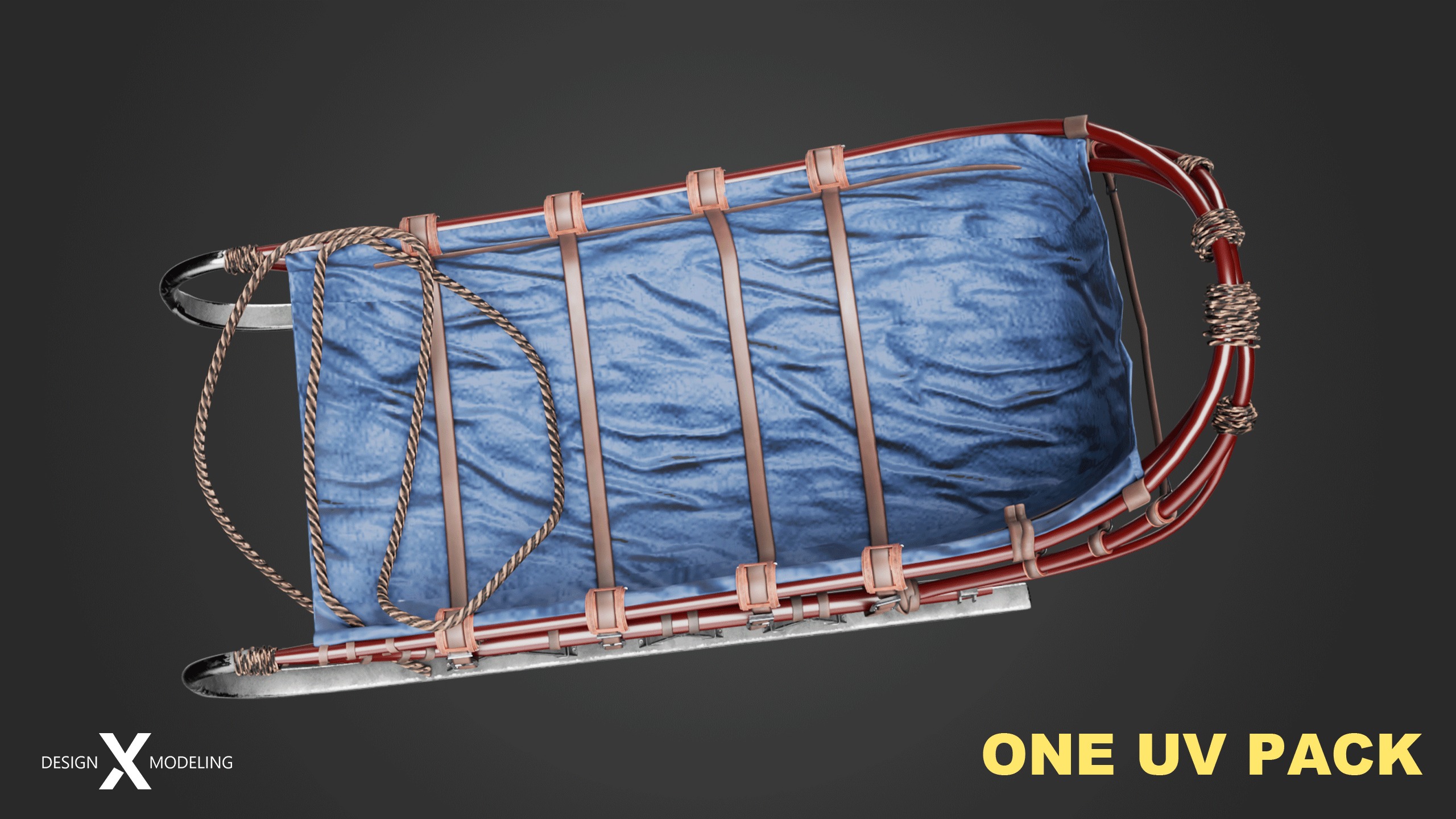 Expedition Sled Low-poly 3D model_9