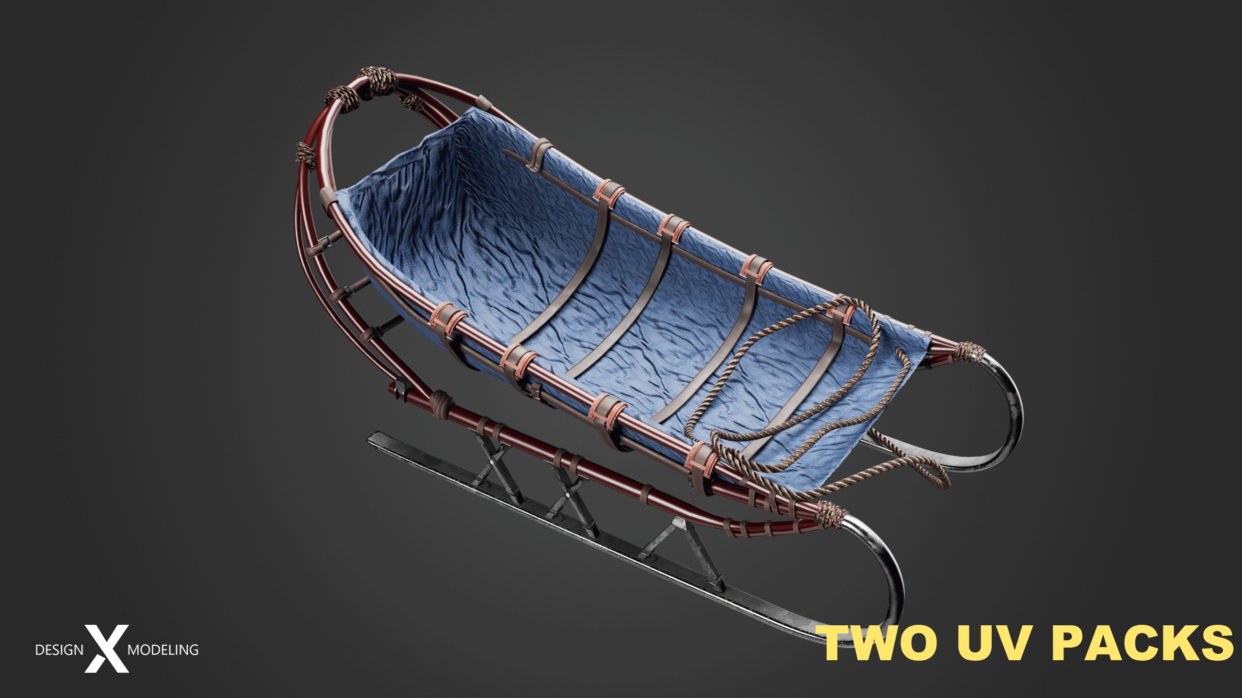 Expedition Sled Low-poly 3D model_6