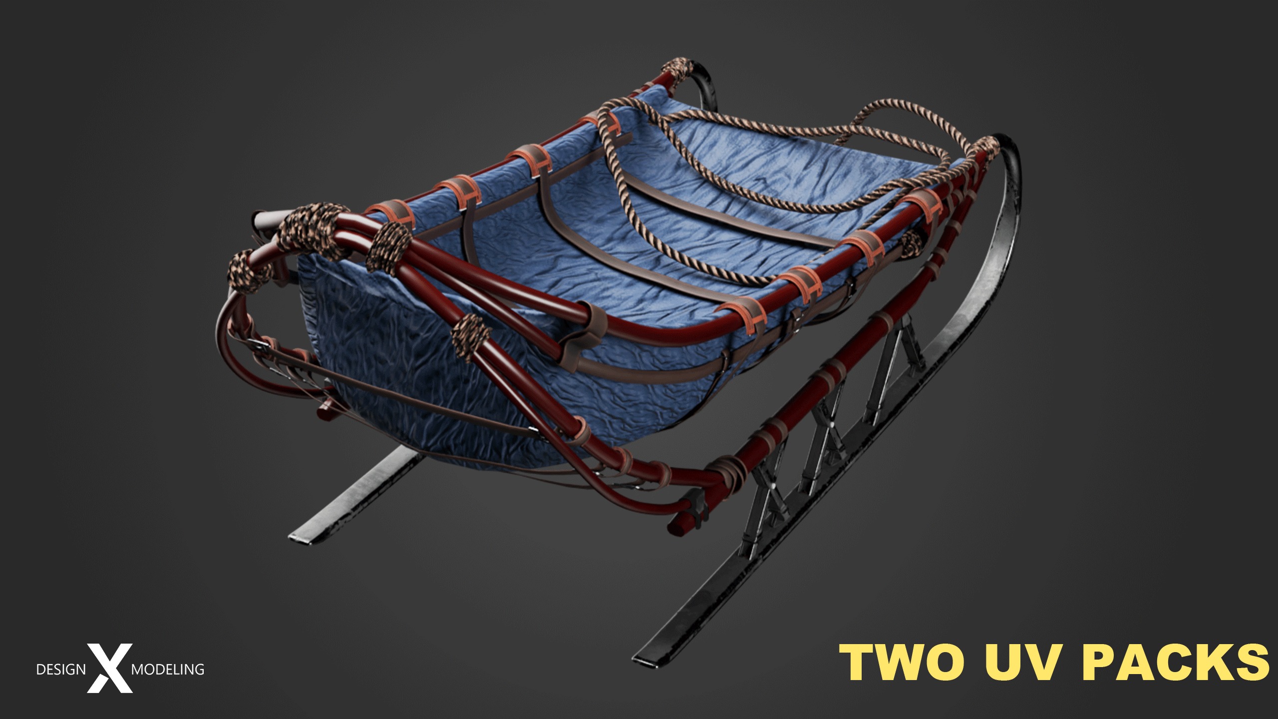 Expedition Sled Low-poly 3D model_3