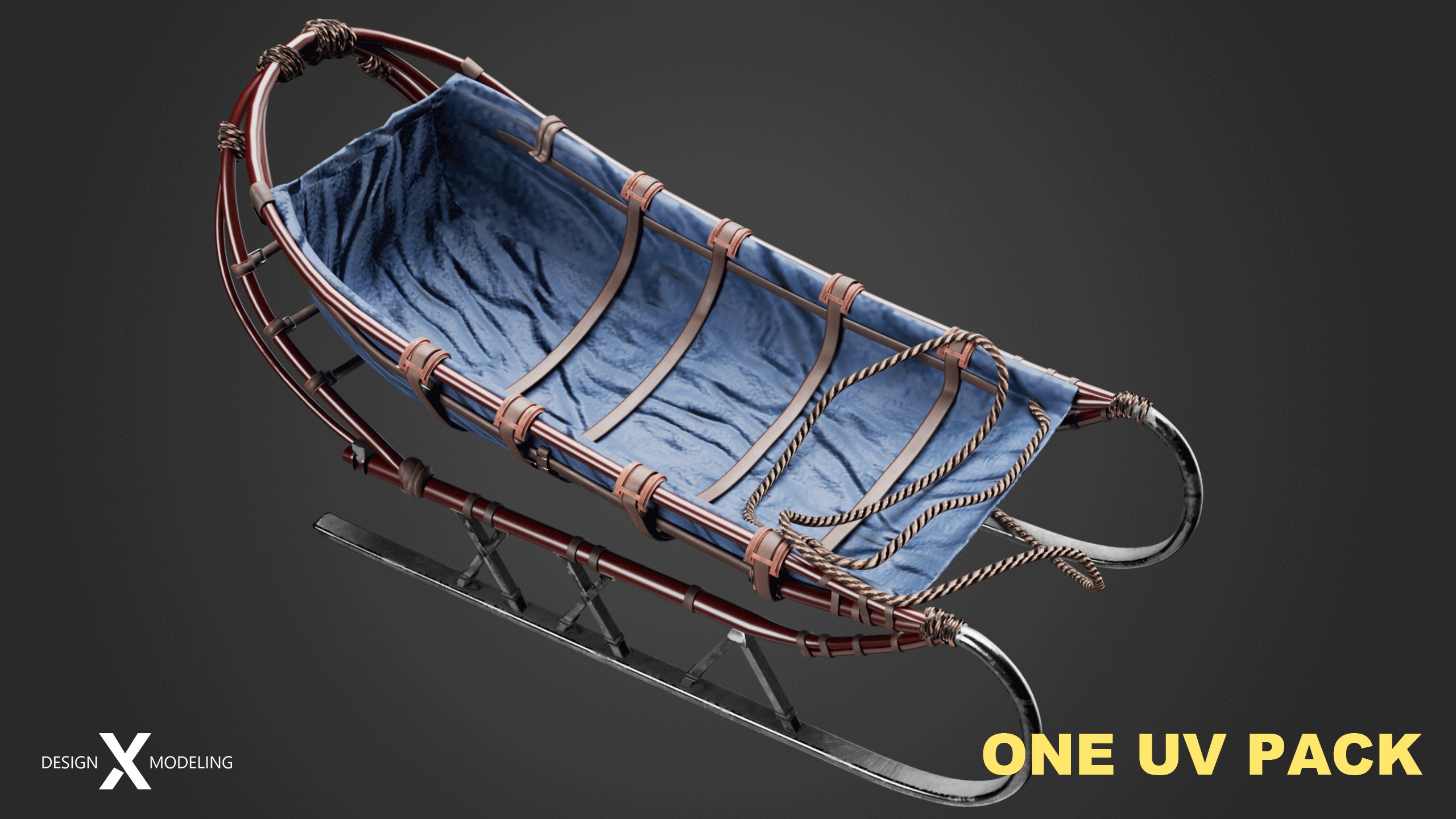 Expedition Sled Low-poly 3D model_8