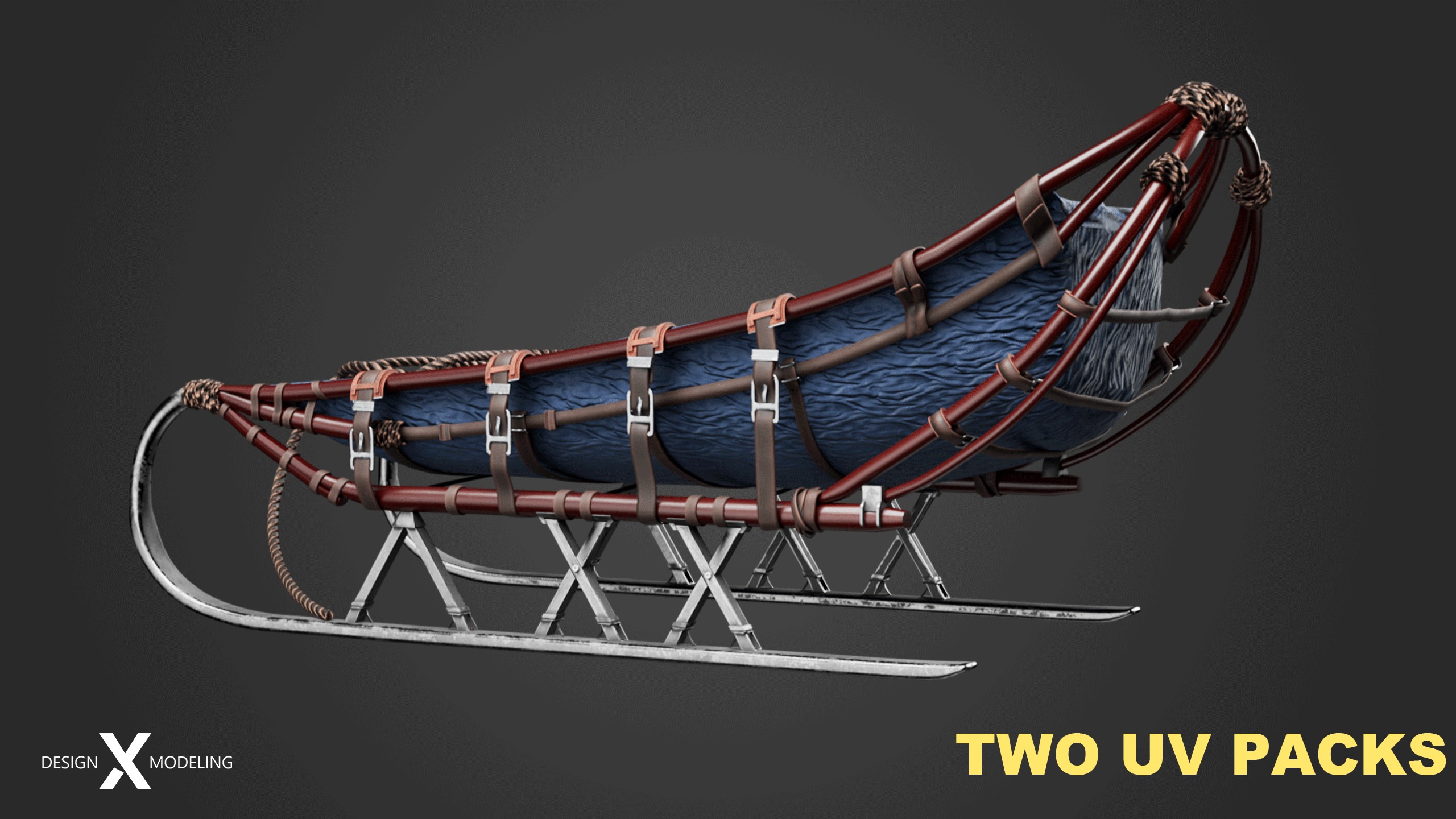 Expedition Sled Low-poly 3D model_4