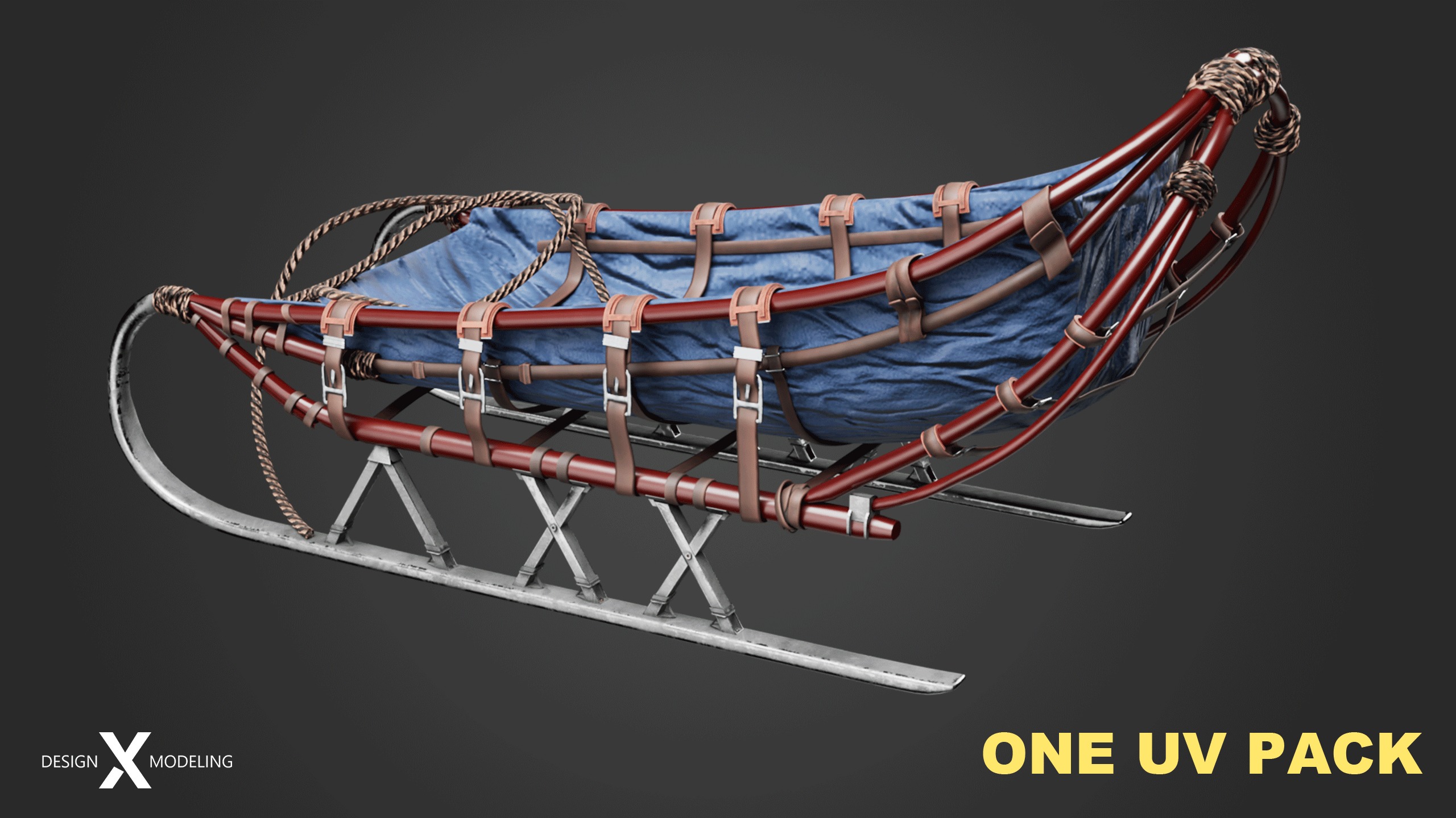 Expedition Sled Low-poly 3D model_10