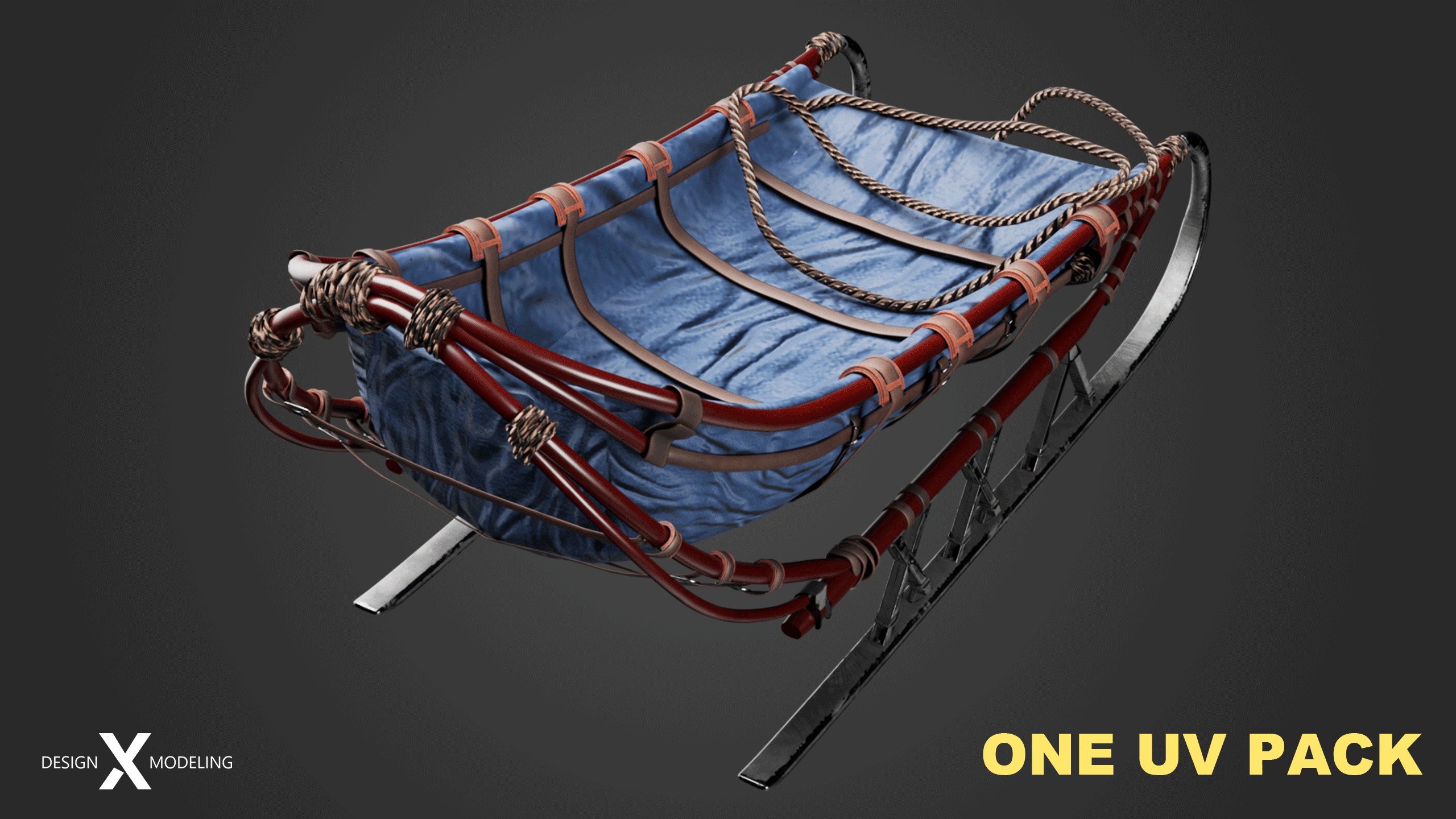 Expedition Sled Low-poly 3D model_11