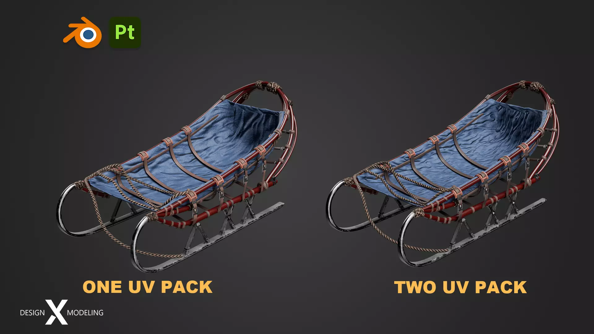 Expedition Sled Low-poly 3D model_0