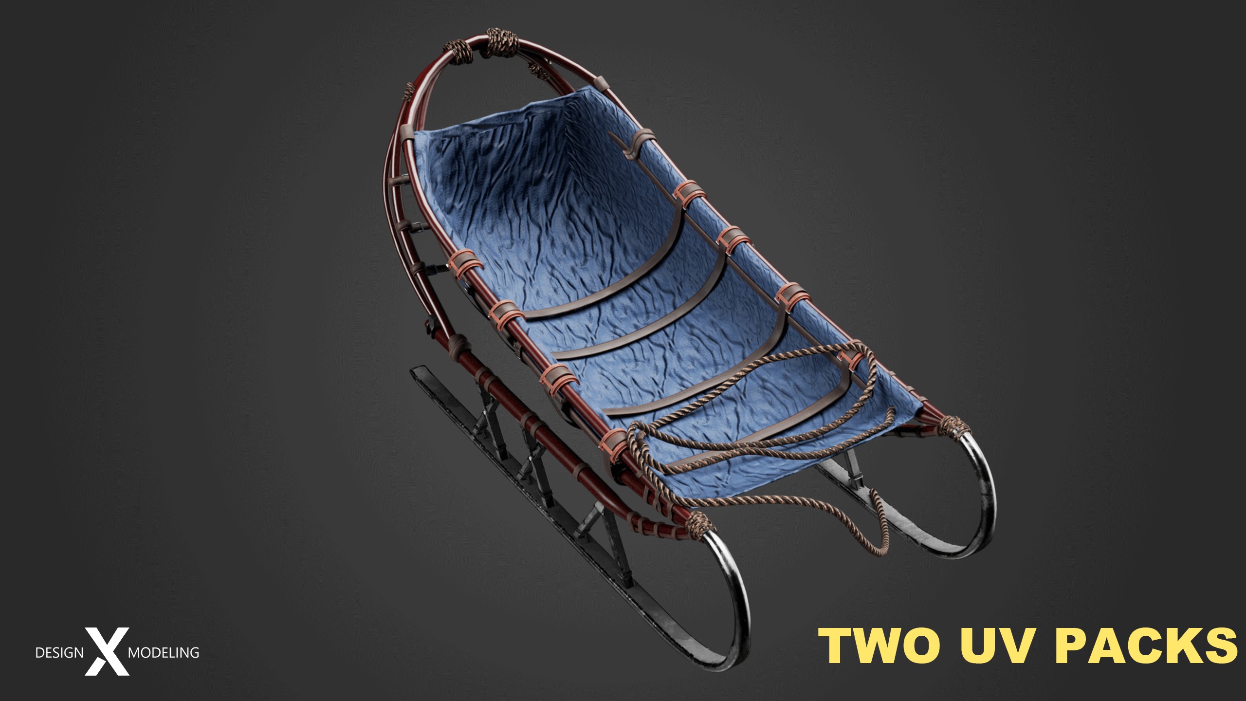 Expedition Sled Low-poly 3D model_2