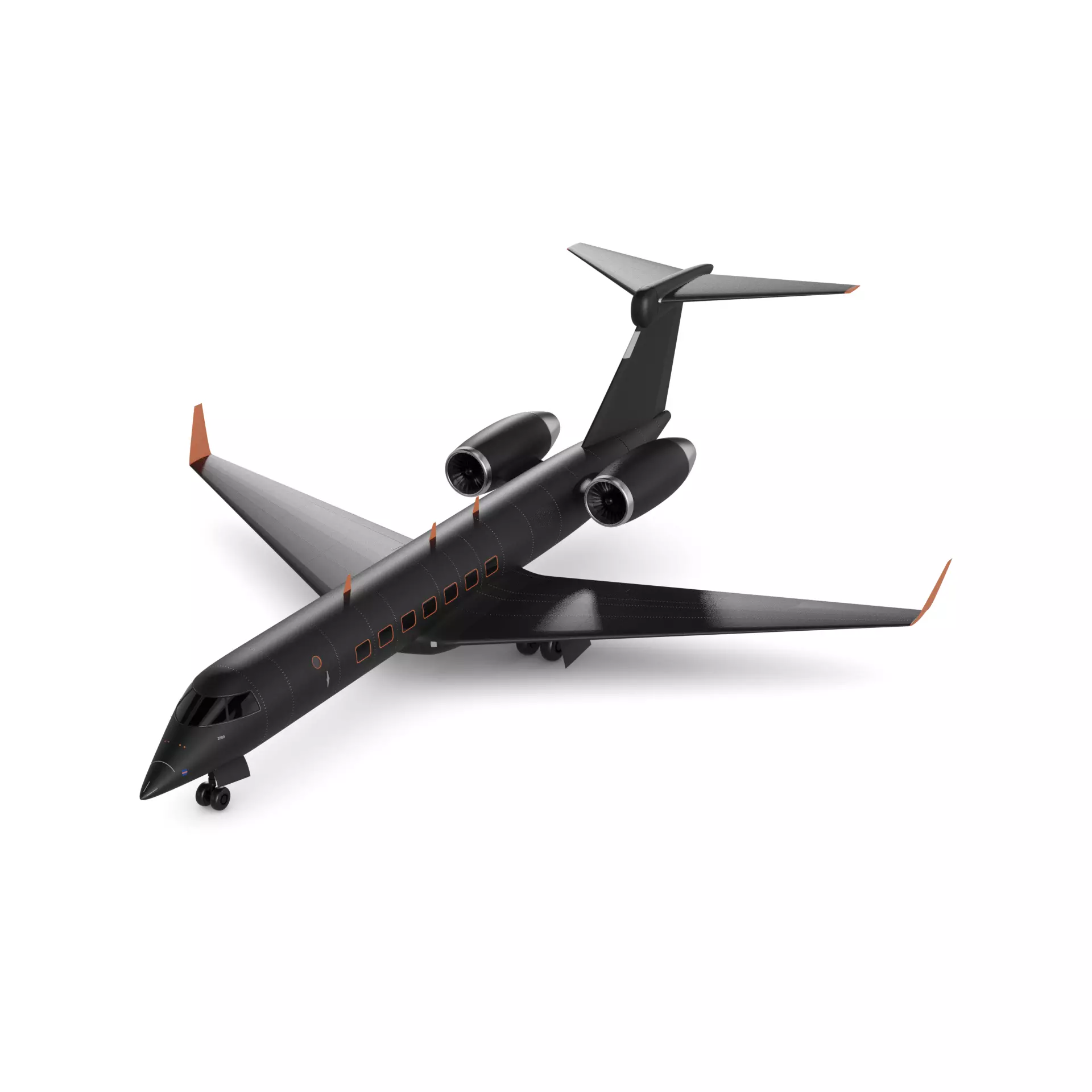 Regional Aircraft Low-poly 3D model_0
