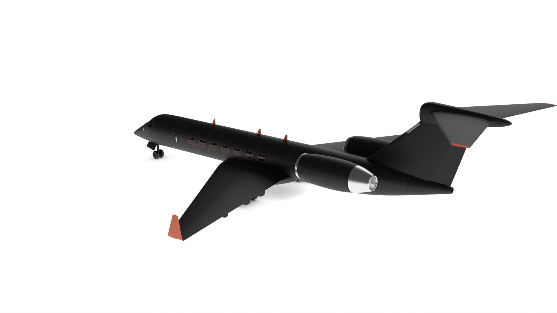 Regional Aircraft Low-poly 3D model_2