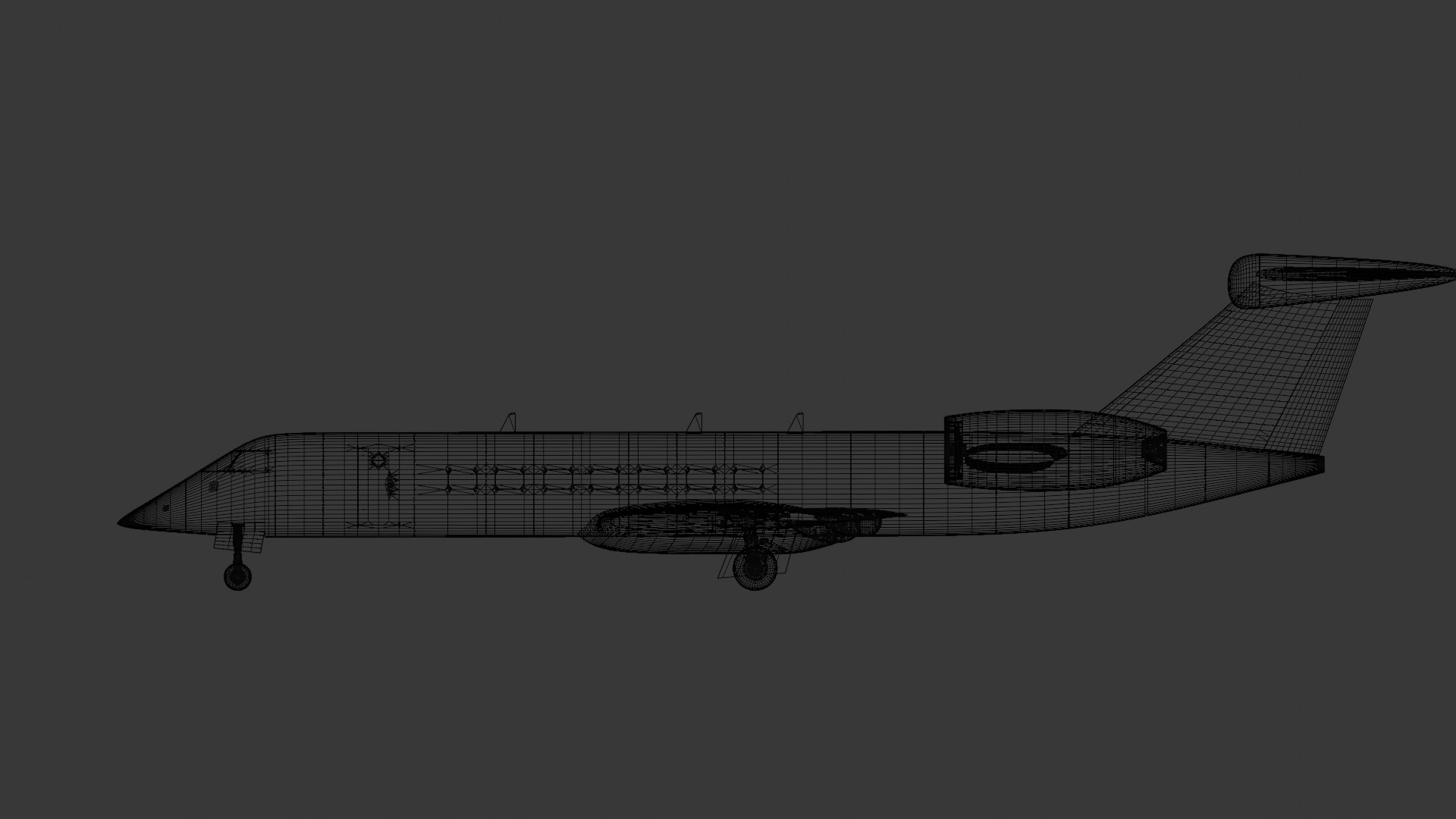 Regional Aircraft Low-poly 3D model_5