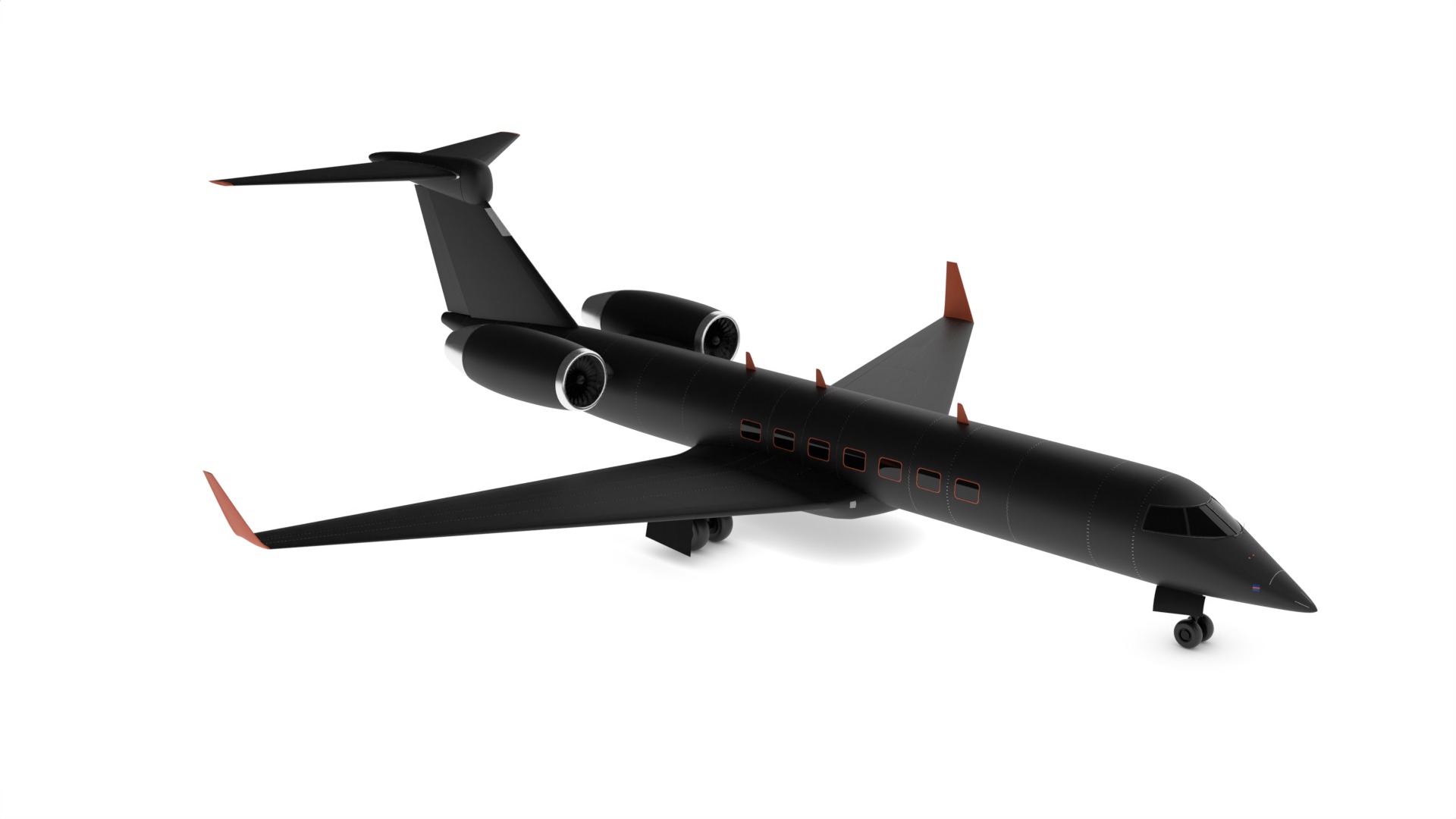 Regional Aircraft Low-poly 3D model_3