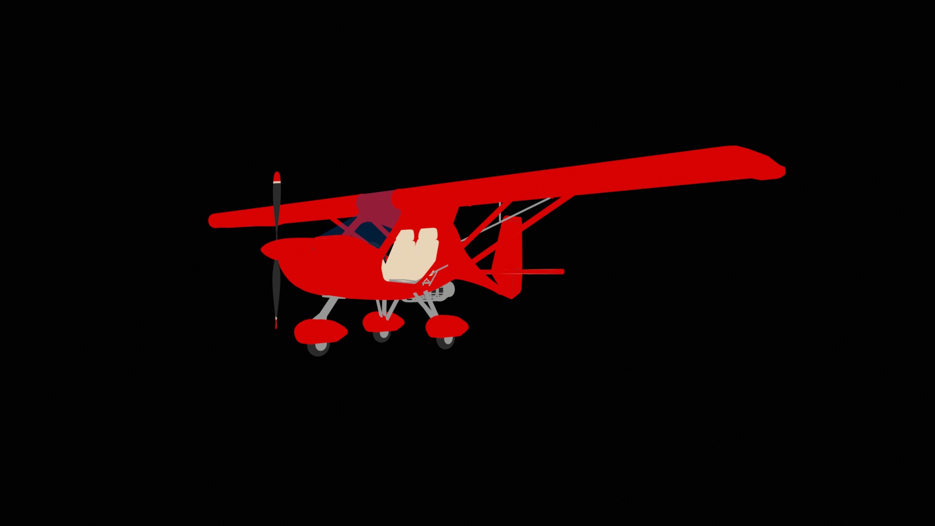 Ultralight Aircraft Low-poly 3D model_3