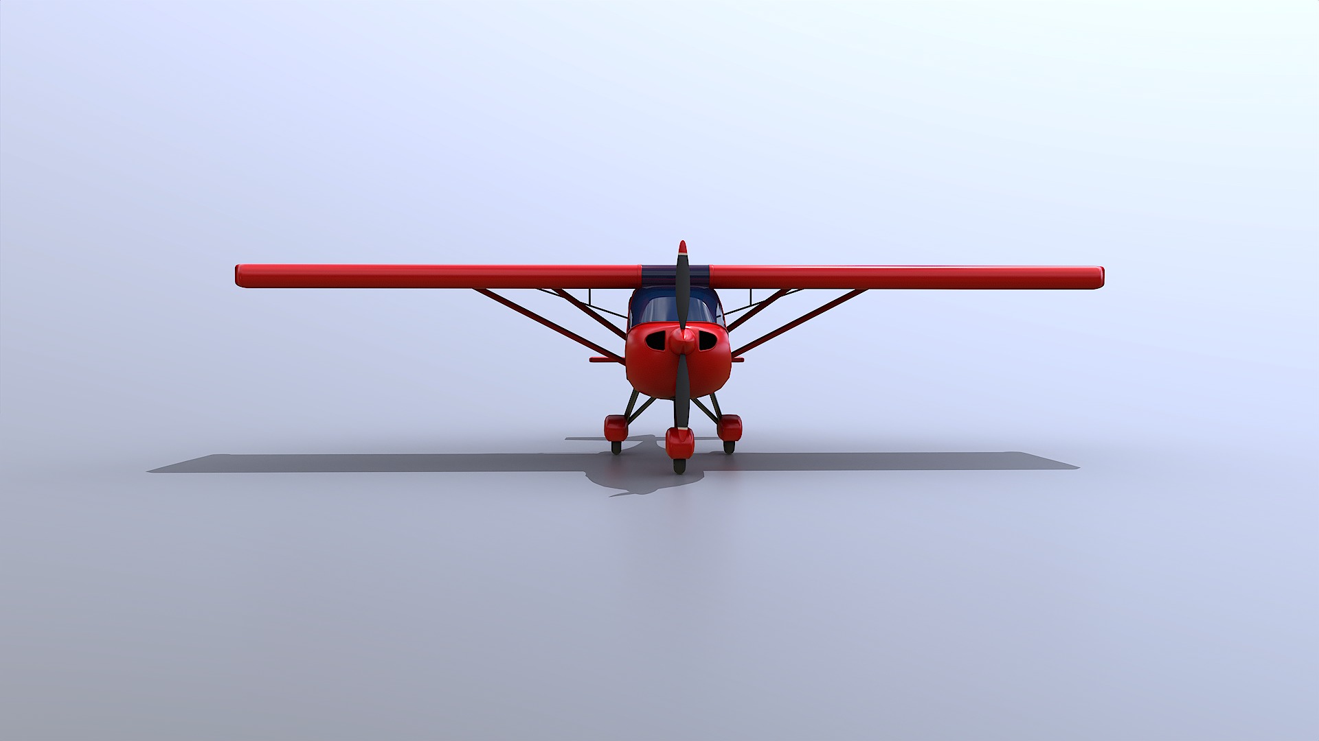 Ultralight Aircraft Low-poly 3D model_4