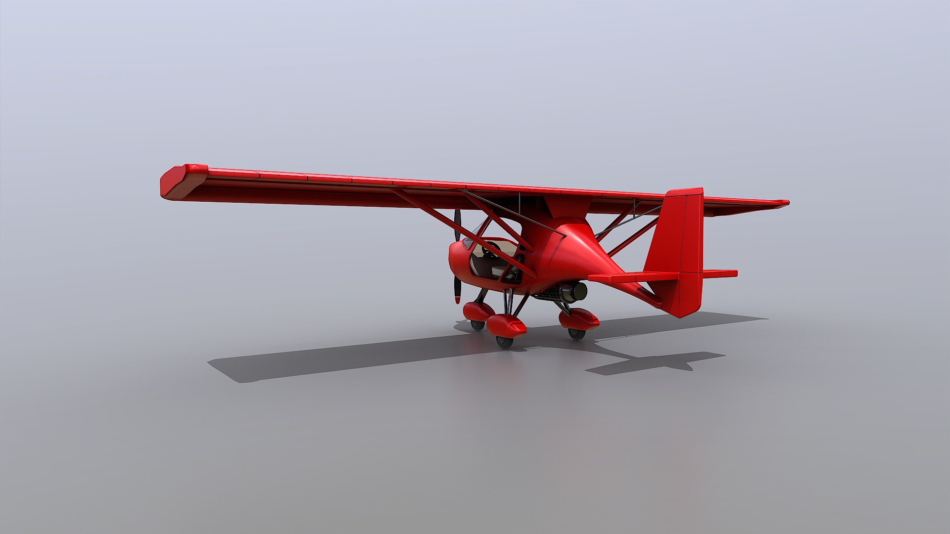 Ultralight Aircraft Low-poly 3D model_7