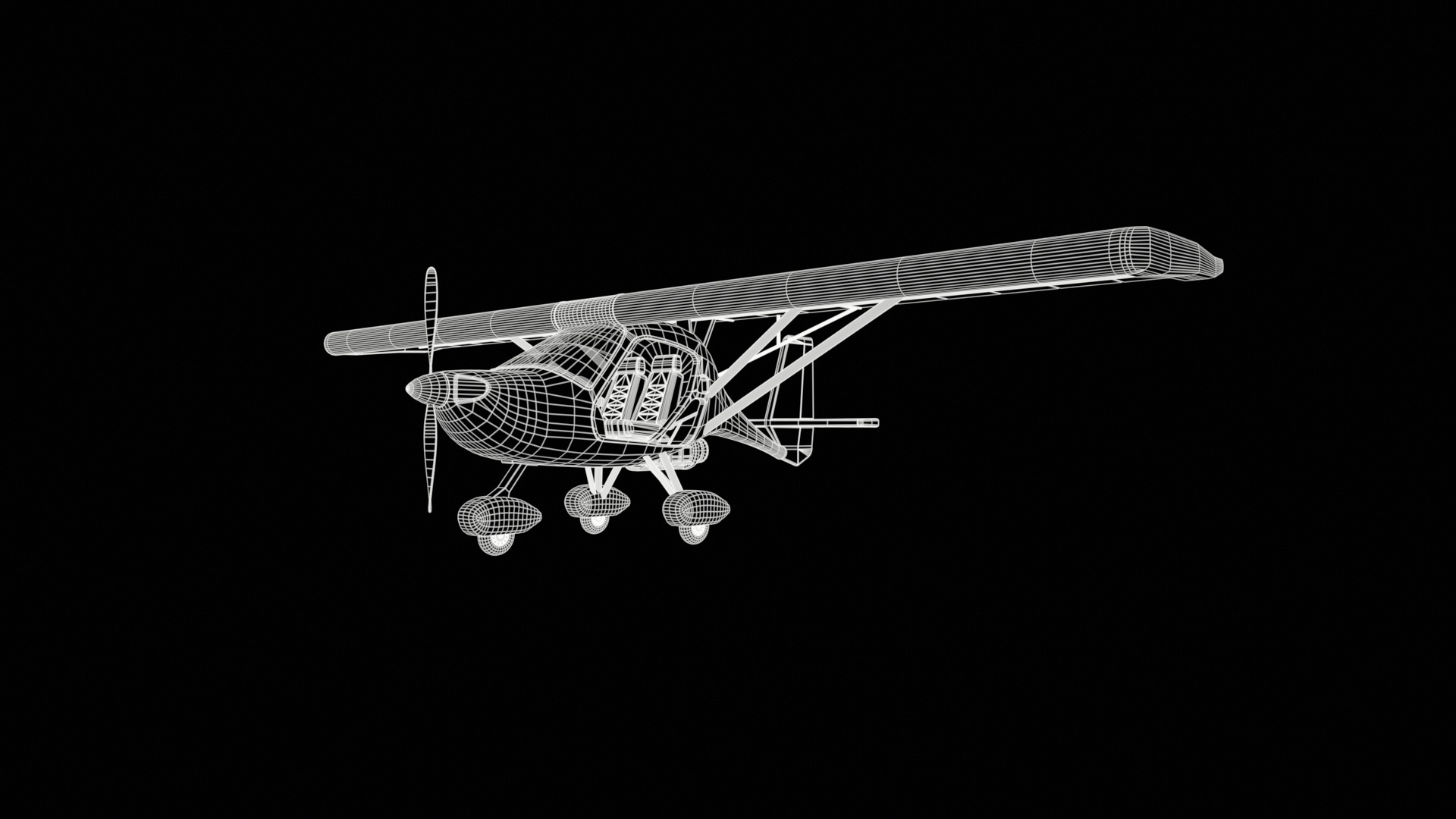 Ultralight Aircraft Low-poly 3D model_2