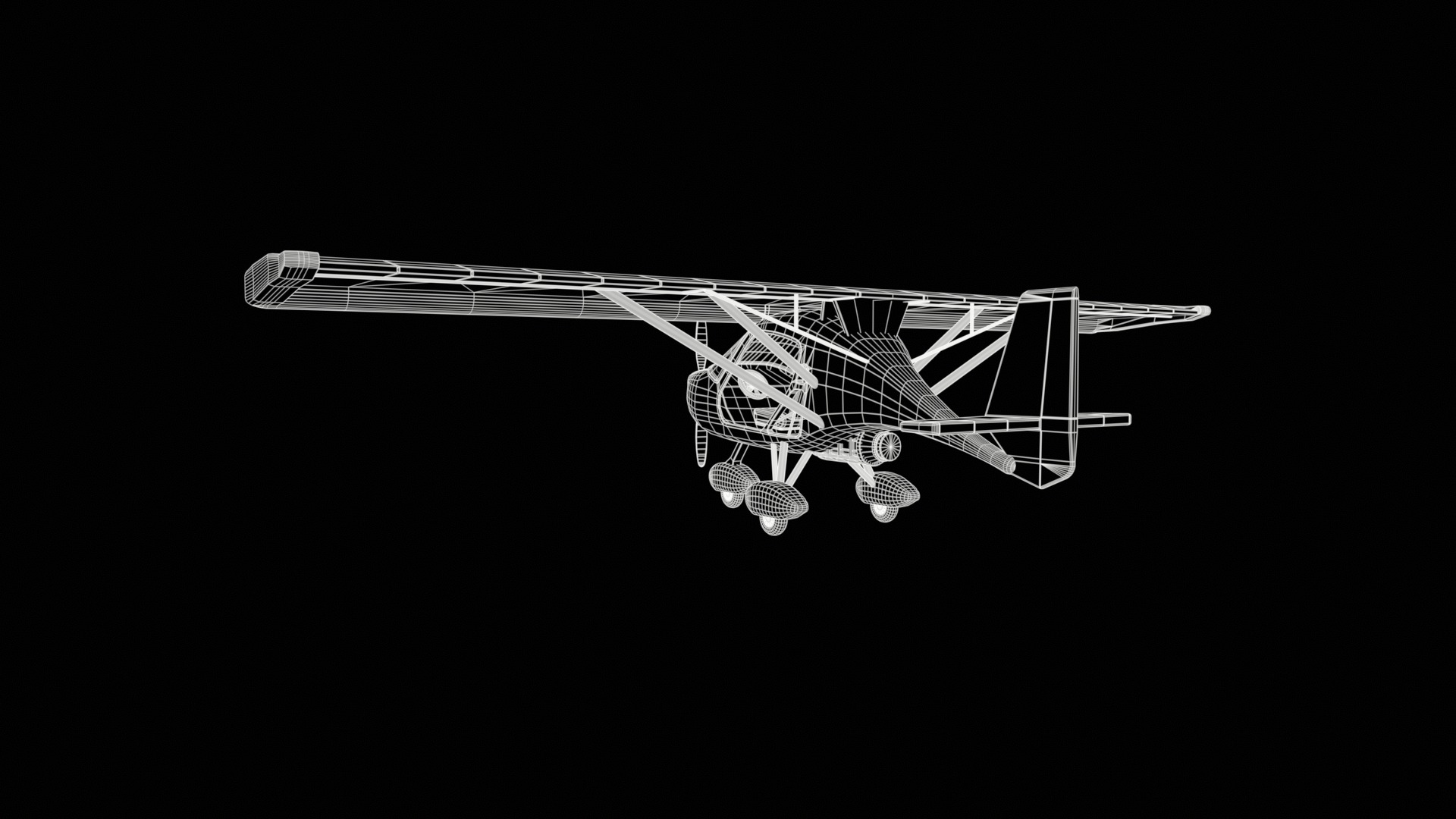 Ultralight Aircraft Low-poly 3D model_8