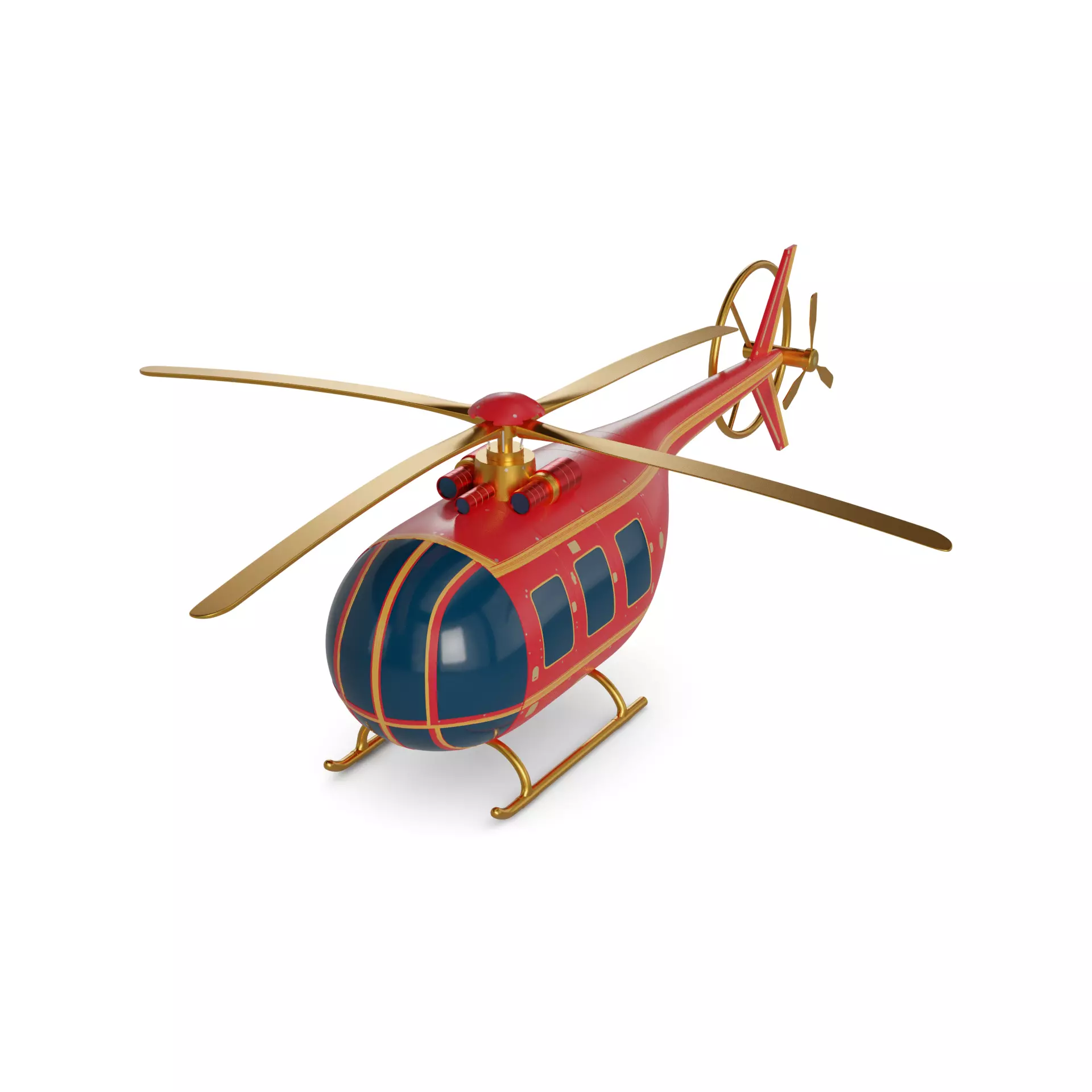 Light Helicopter 3D model_0