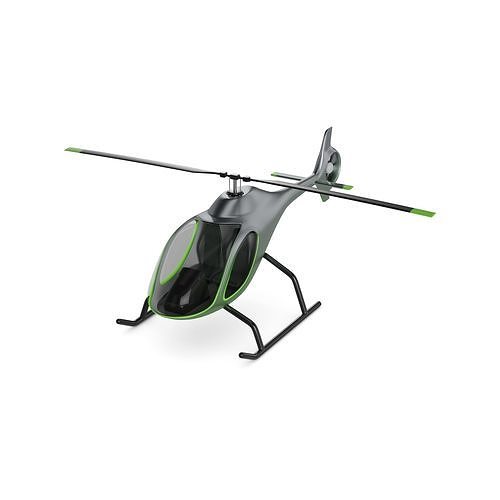 Light Helicopter Low-poly 3D model
