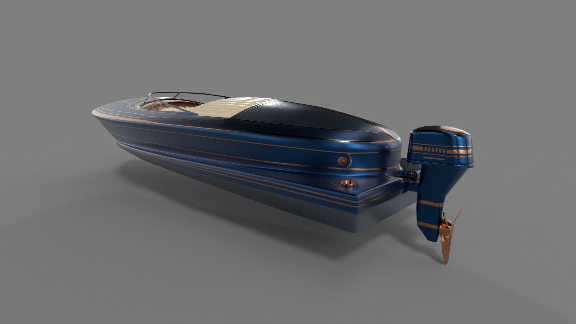 Motorboat 3D model_3