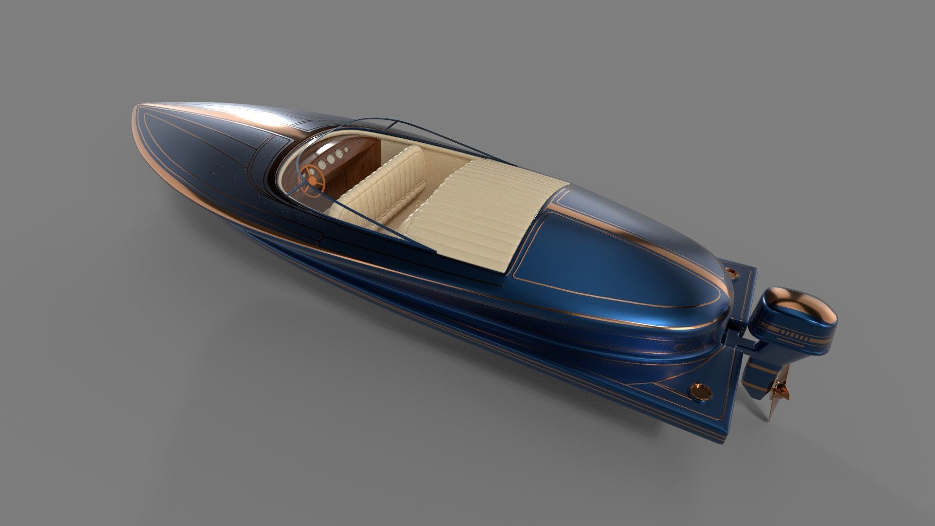 Motorboat 3D model_2