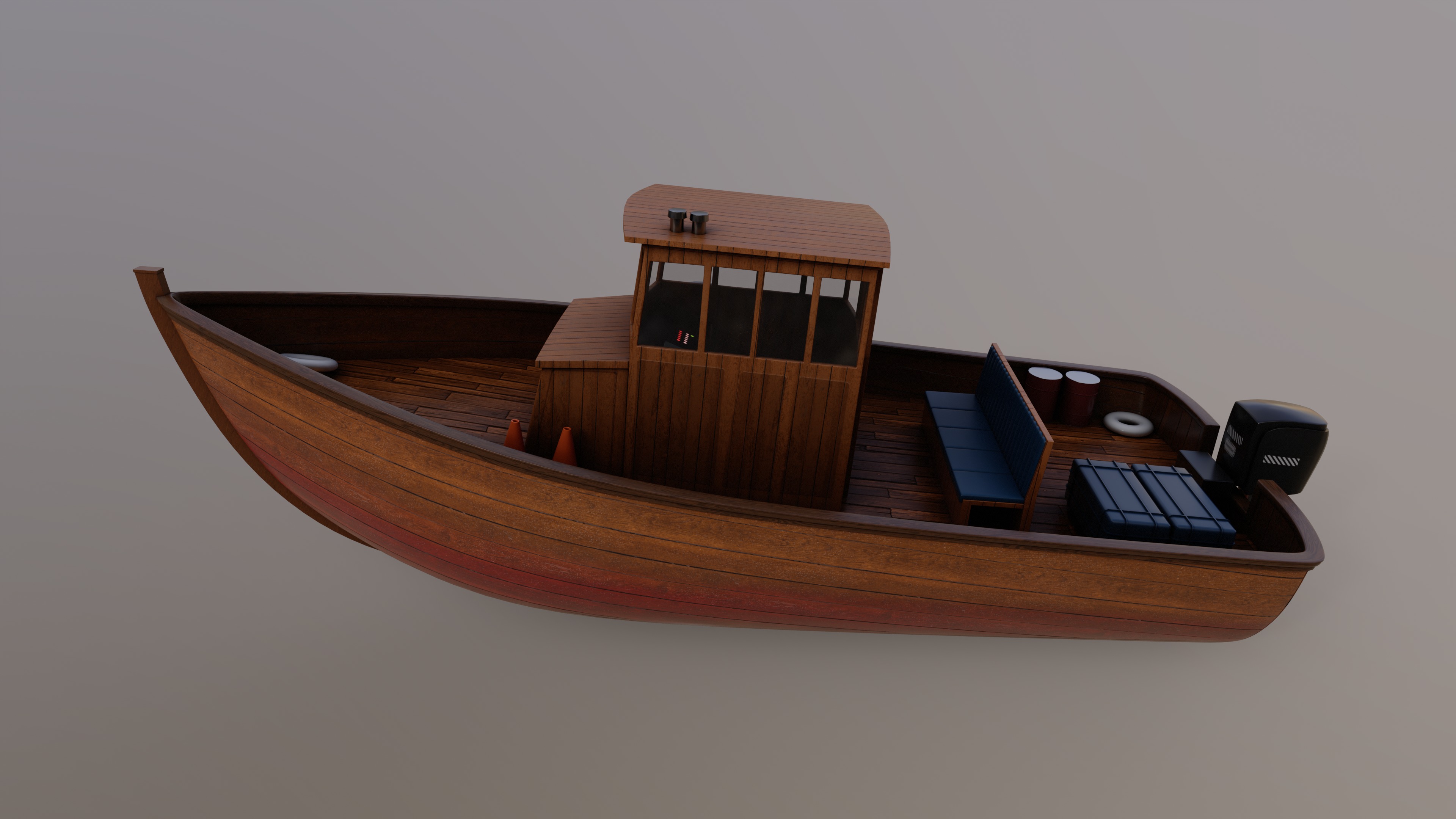Motorboat 3D model_3
